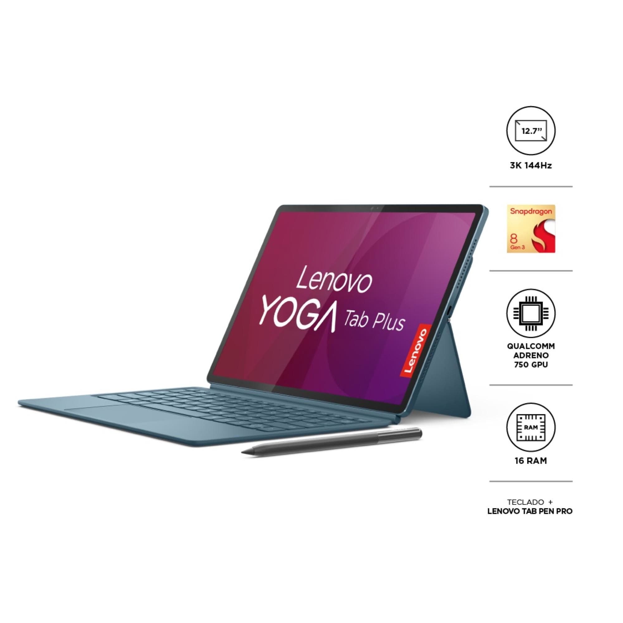 Tablet Lenovo Yoga Tab Plus 16GB 256GB Octa 12.7" 3K 144Hz (Wi-Fi) + Teclado y Lapiz