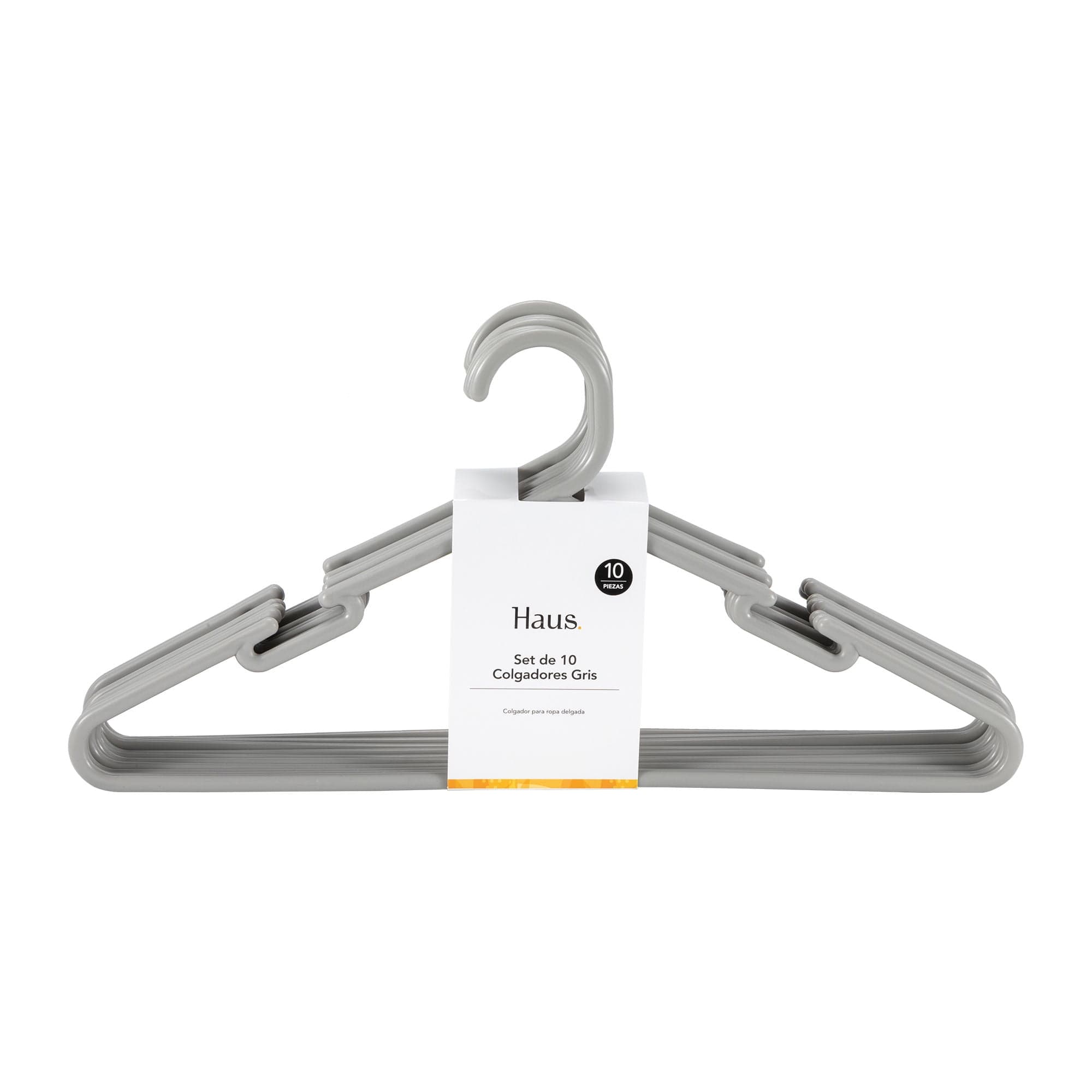 Set de Colgador plasticos 10 unidades gris
