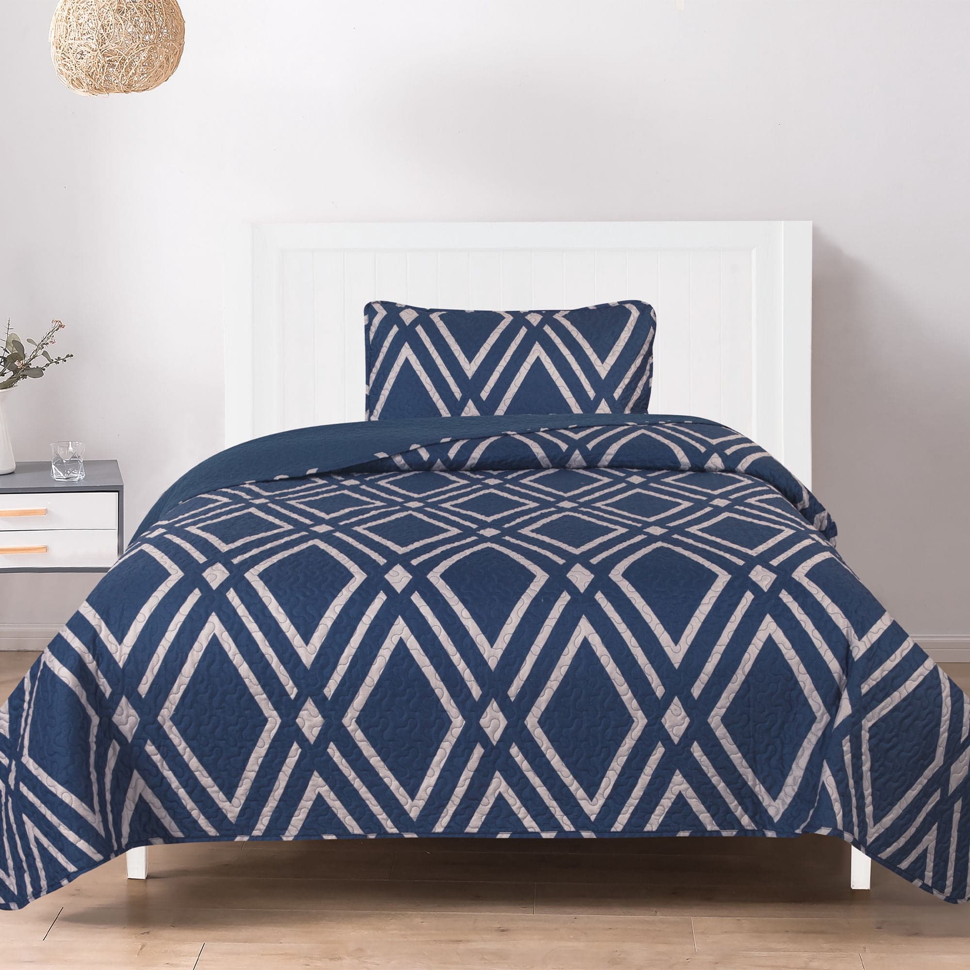 Quilt Estampado Reversible con 2 Fundas Microfibra 1.5 Plazas 170 x 240 cm