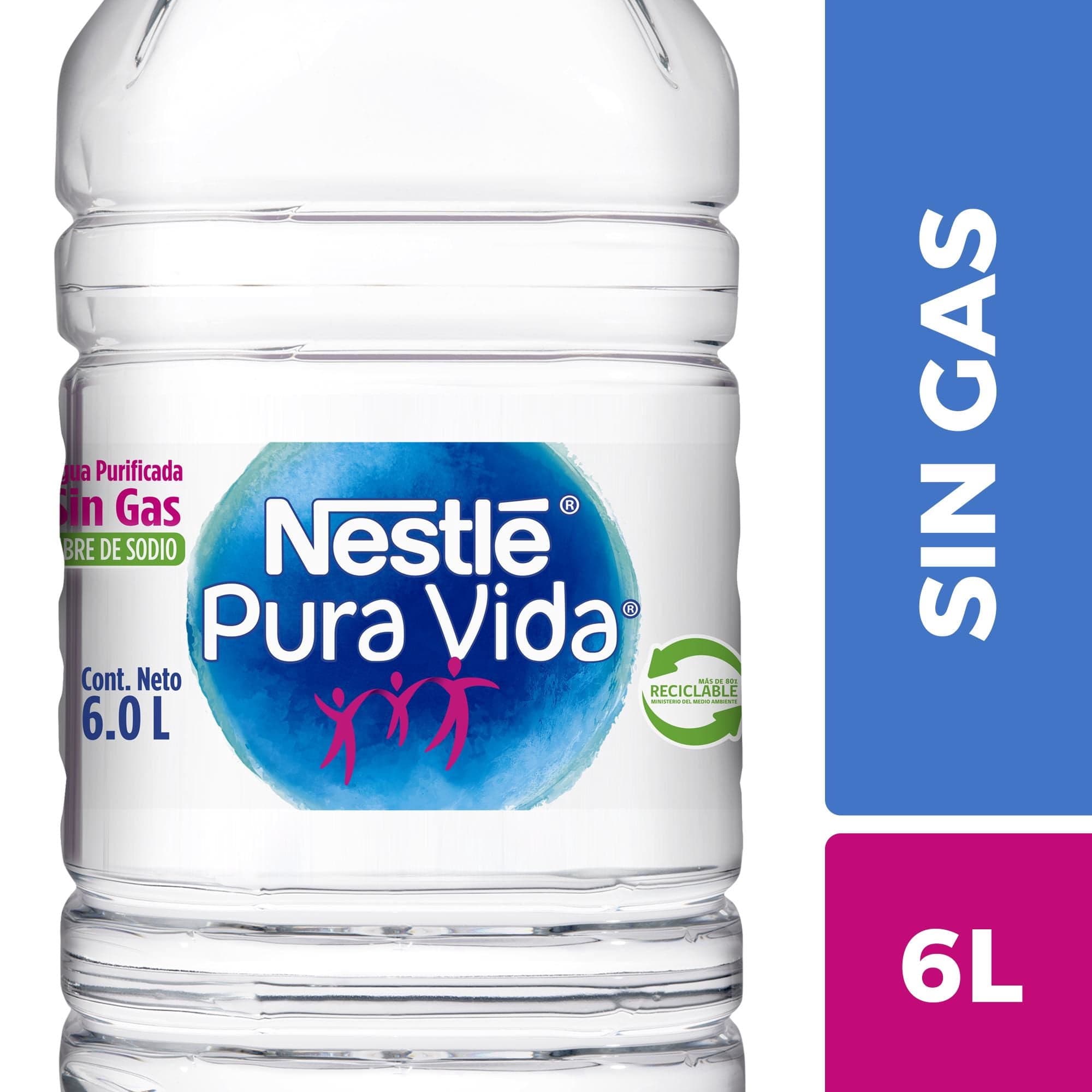 Agua Purificada Sin Gas Bidon, 6 L