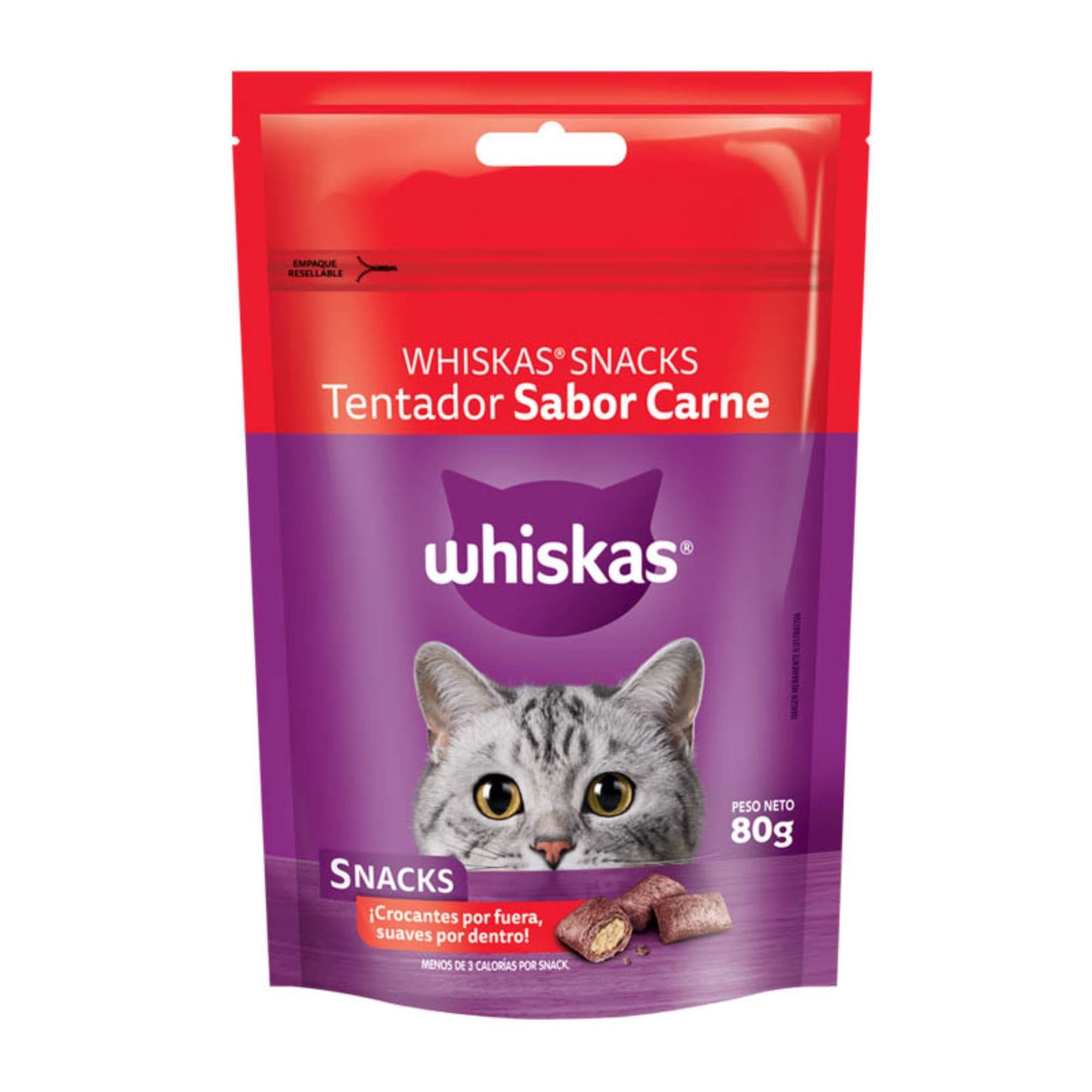 Snack Gato Adulto Pellet Tentador Sabor Carne Bolsa, 80 g