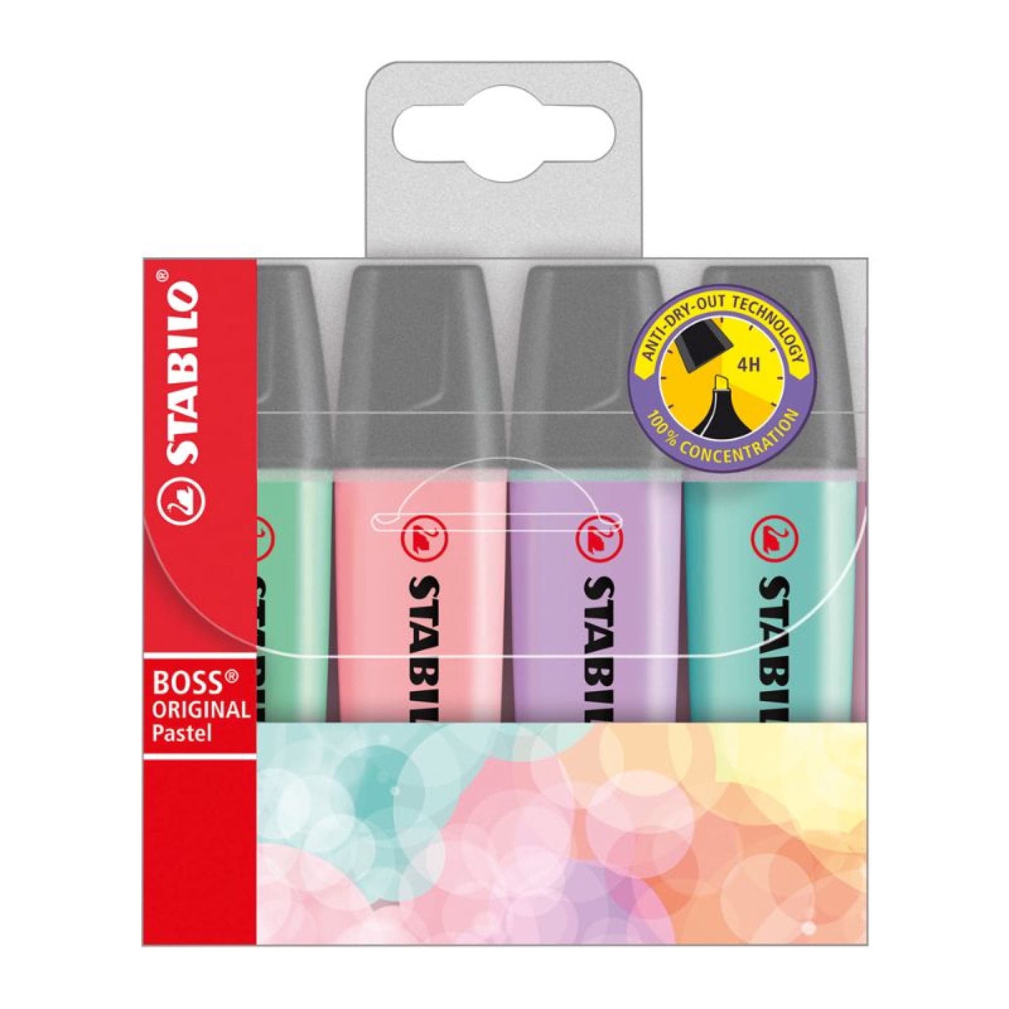 Pack Wallet 4 Destacadores Stabilo Boss Pastel