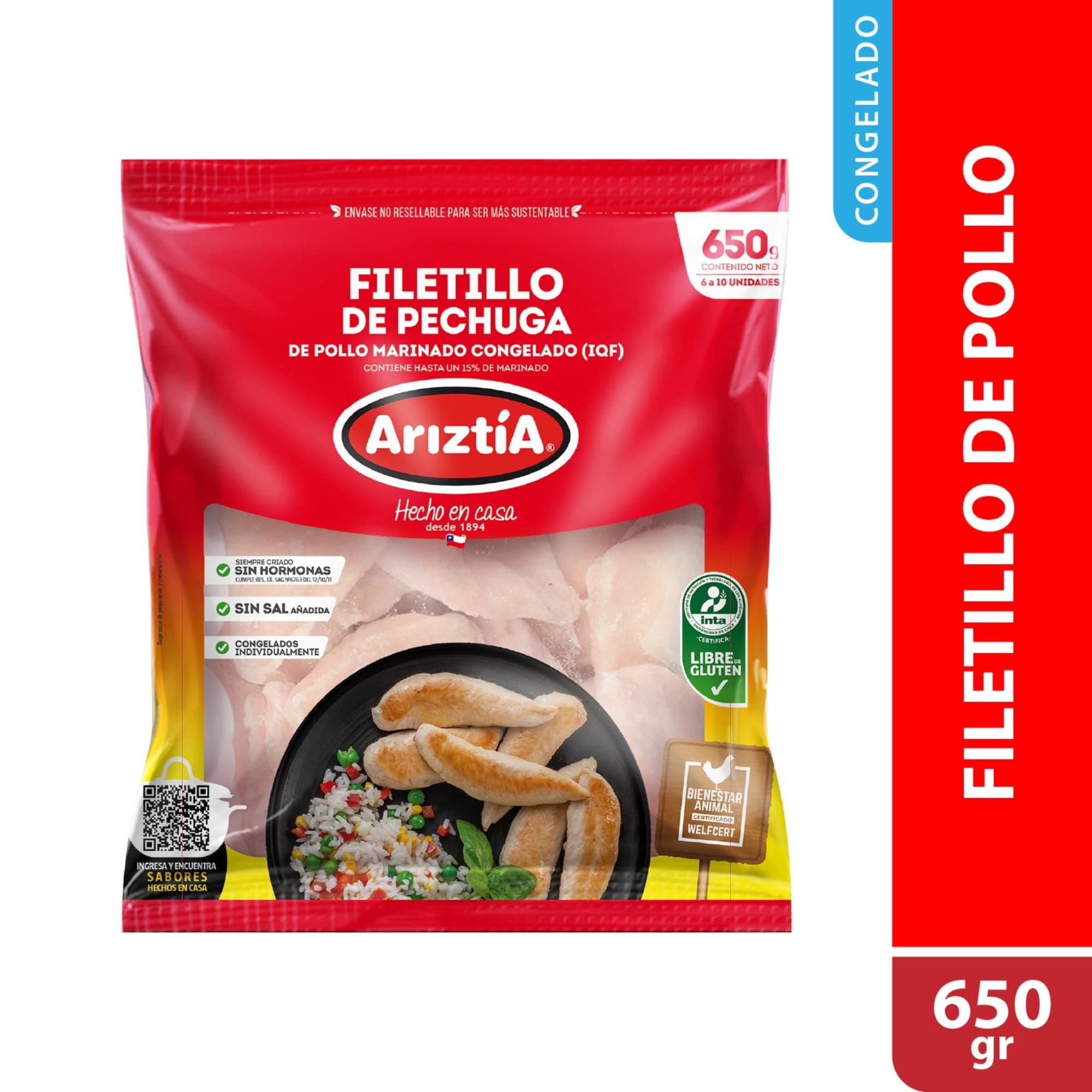 Pollo Pechuga Filetito Congelado, 650 g