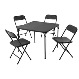 Juego de Terraza Plegable 4 Sillas Negro 86.4x86.4x71.2 Cm, 1 Un