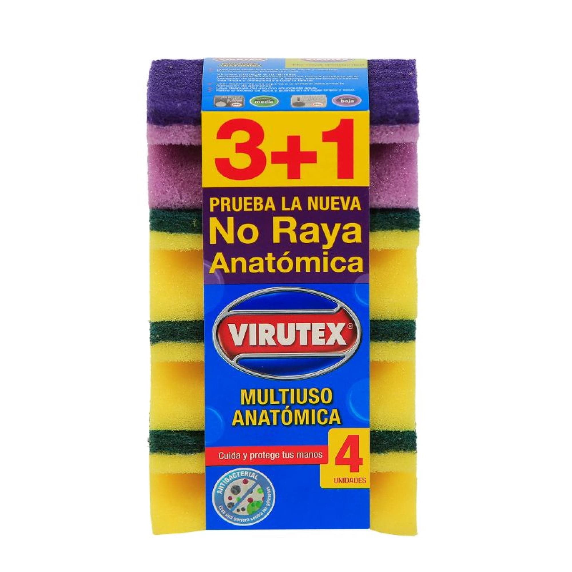 Esponja Multiuso Antibacterial Acanalada