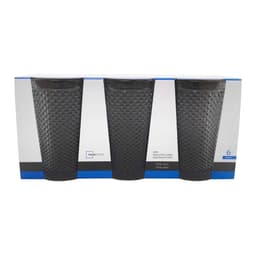 Set 6 Vaso diamond vidrio 350ML gris