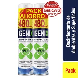 Desinfectante Ambientes y Superficies Aerosol Tradicional Lata Pack, 960 cc