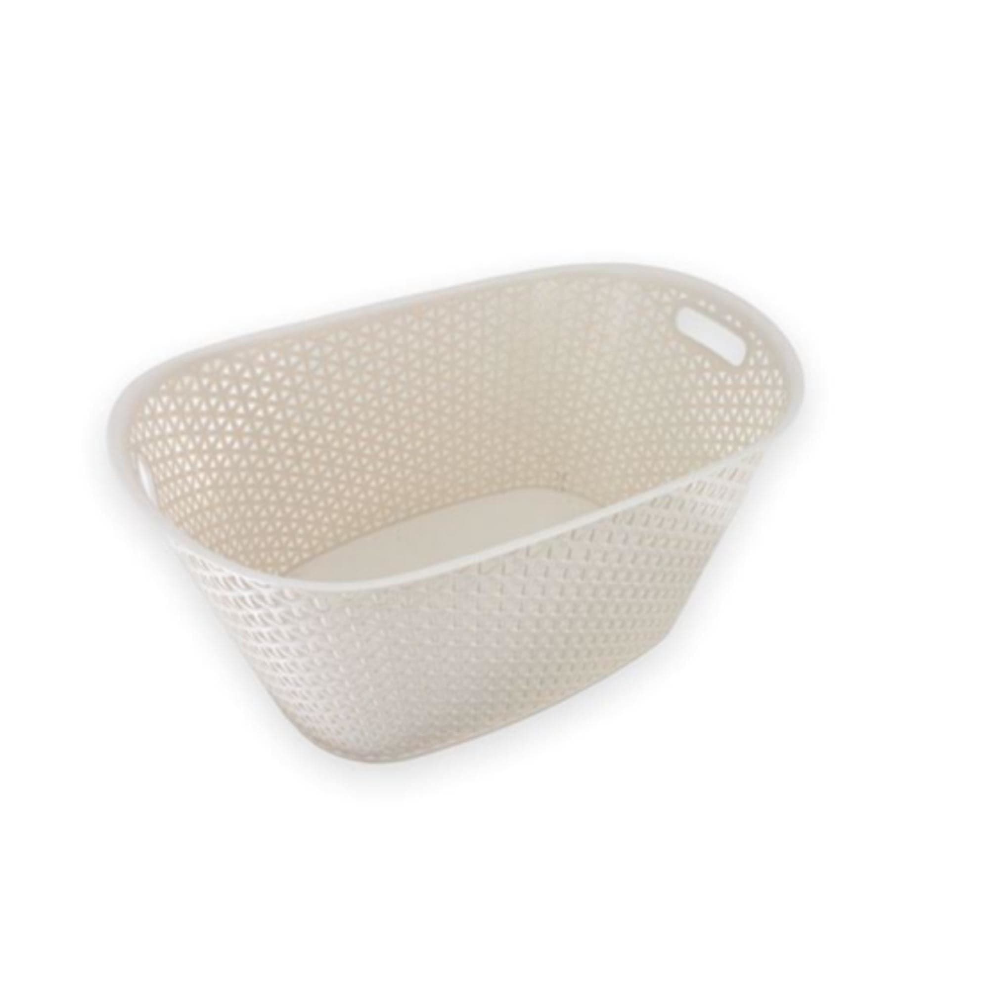 Cesta Tejido 38L Oval Beige