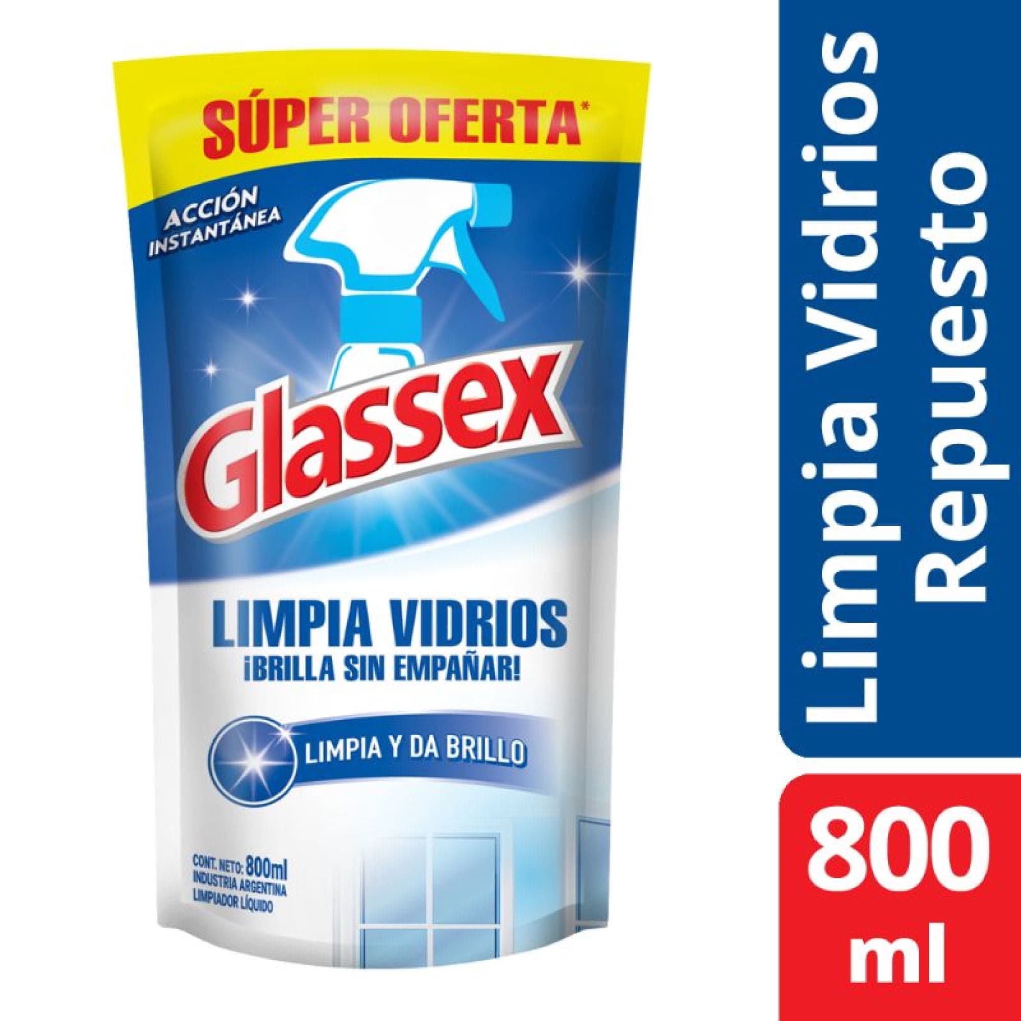 Limpia Vidrios Liquido Doypack, 800 ml