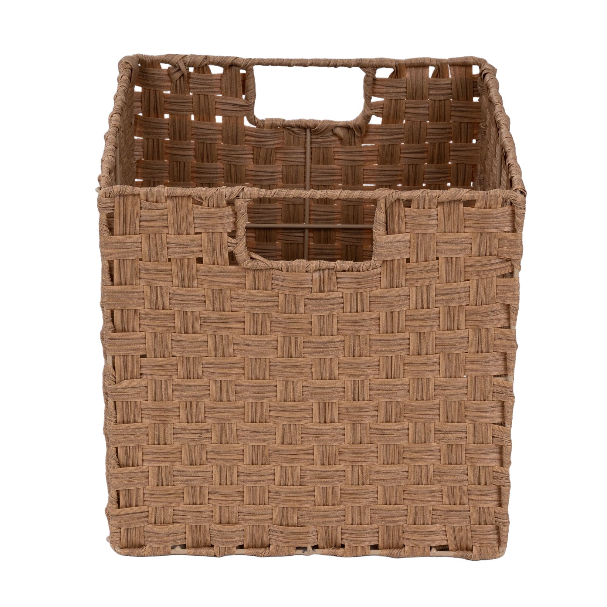 Canasto Straw Cuadrado Metal,Plastico