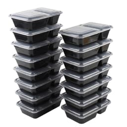 Contenedor Meal Prep 900ML Plastico 15 Piezas Negro, 1 Un