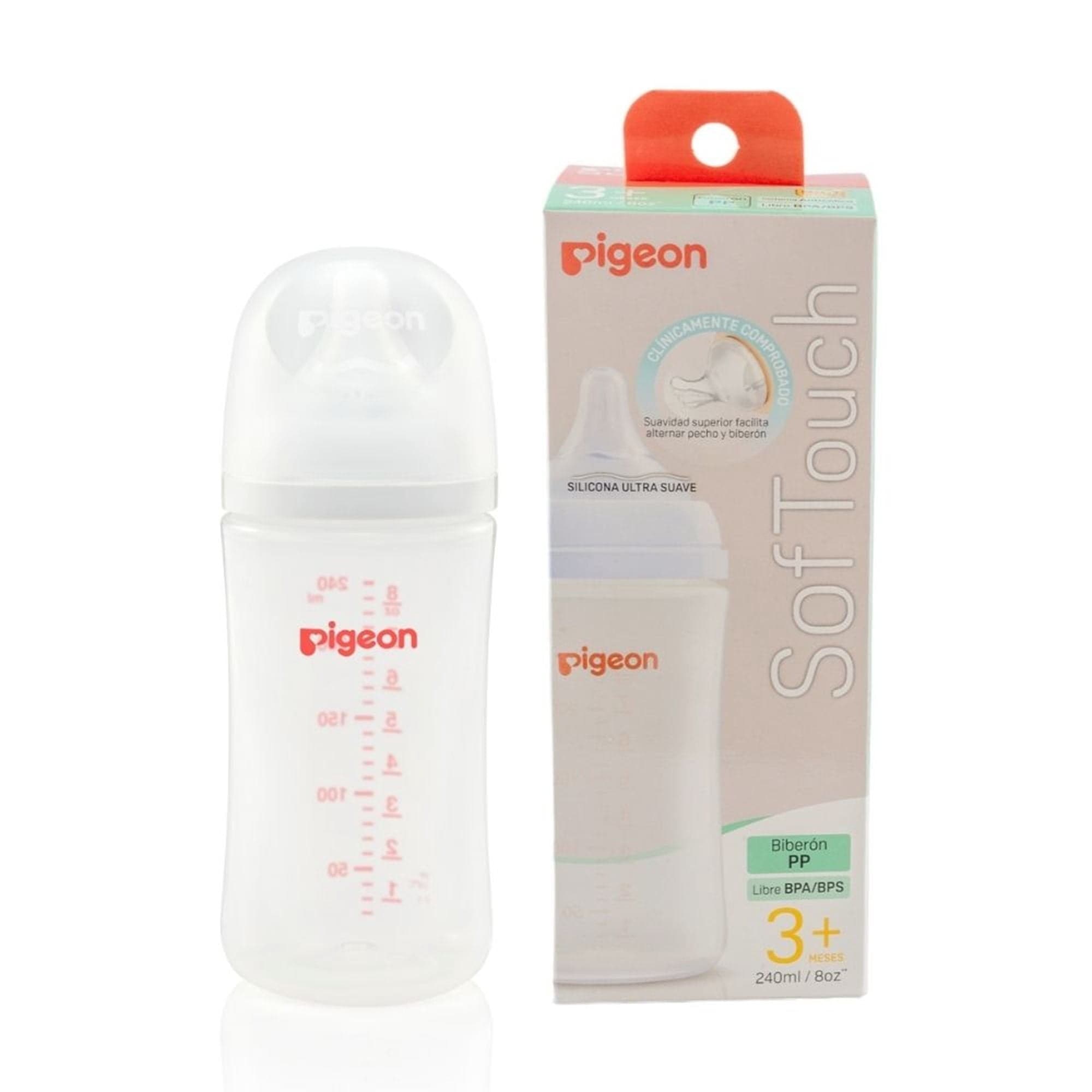 Biberon Boca Ancha Transparente, 240 ml