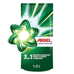 Detergente Liquido Ariel Limpieza Profunda 1.2L Jabon 3 en 1, 1200 mL