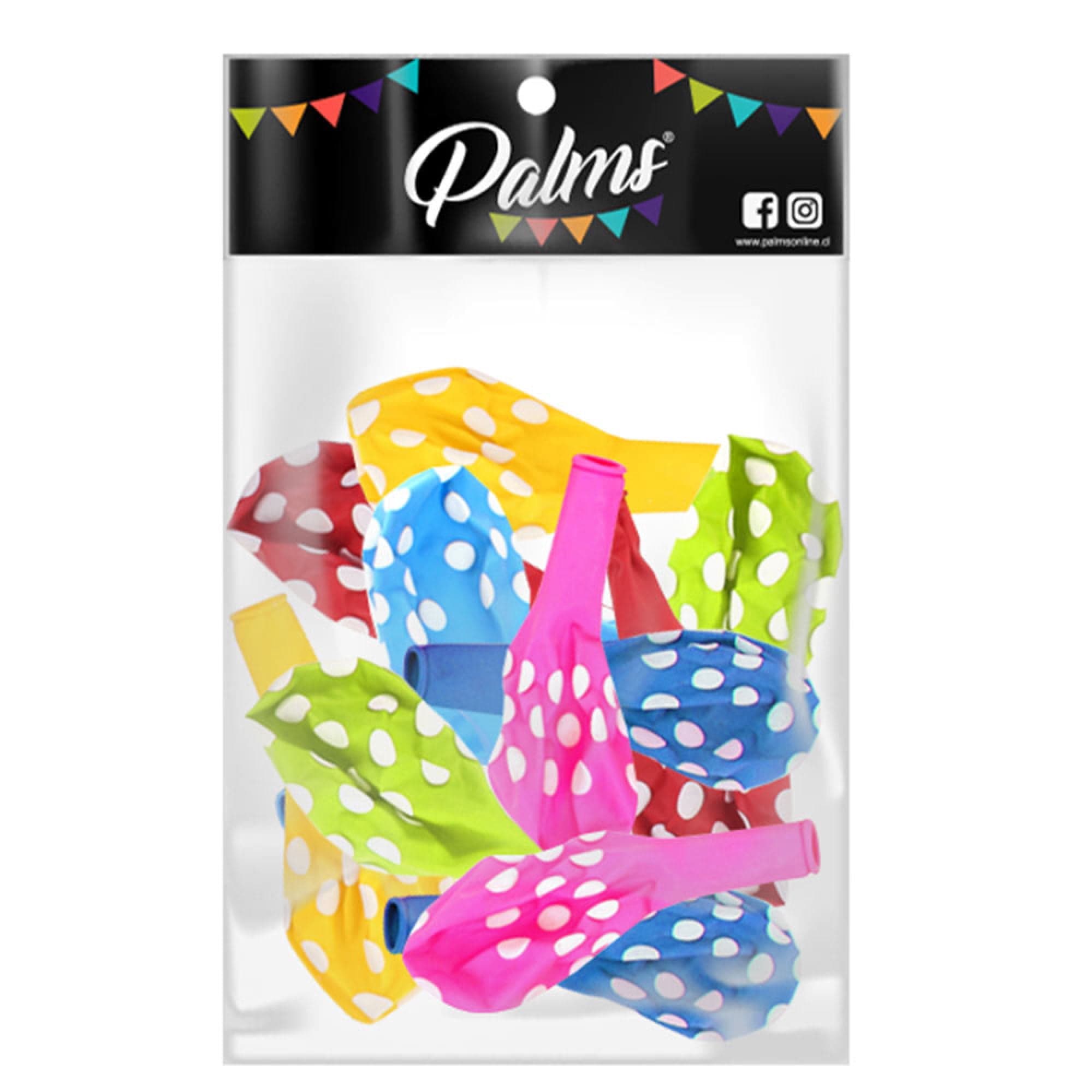 Set 12 Globos Polka Surtidos, 1 Un