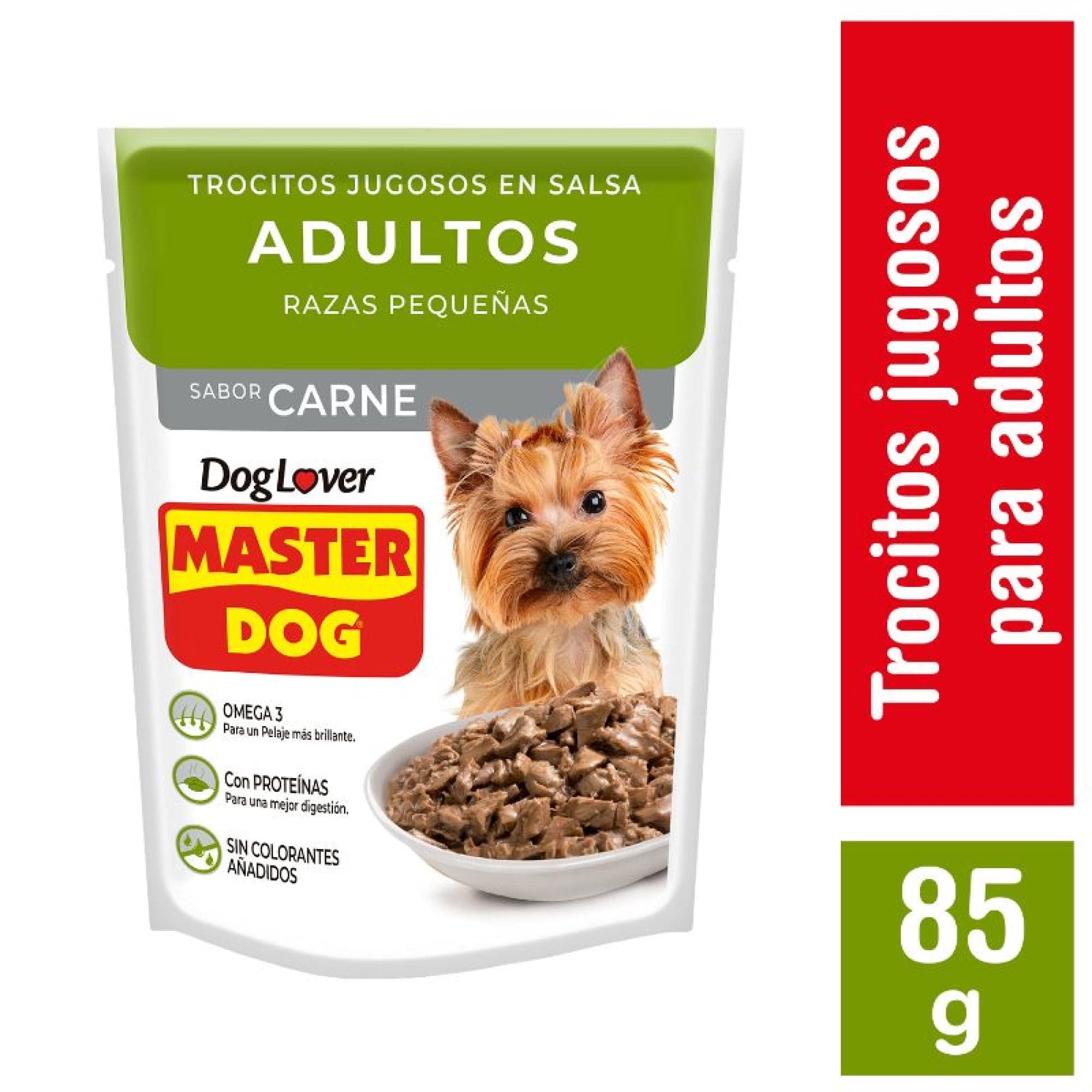Alimento Humedo Perro Adulto Raza Pequena Trocitos Sabor Carne Pouch, 85 g