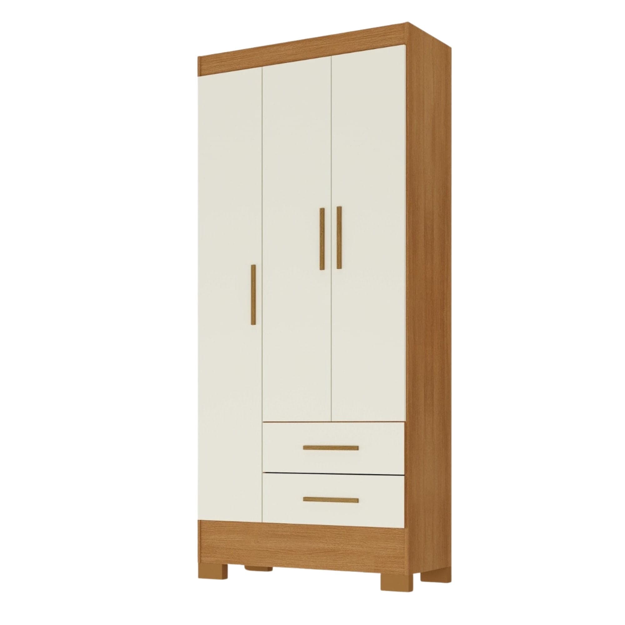 Closet Ro32Co 3 Puertas 2 Cajones Canela - Off White