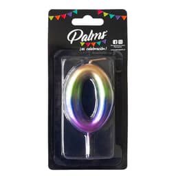 Vela Arcoiris Num 0, 1 Un