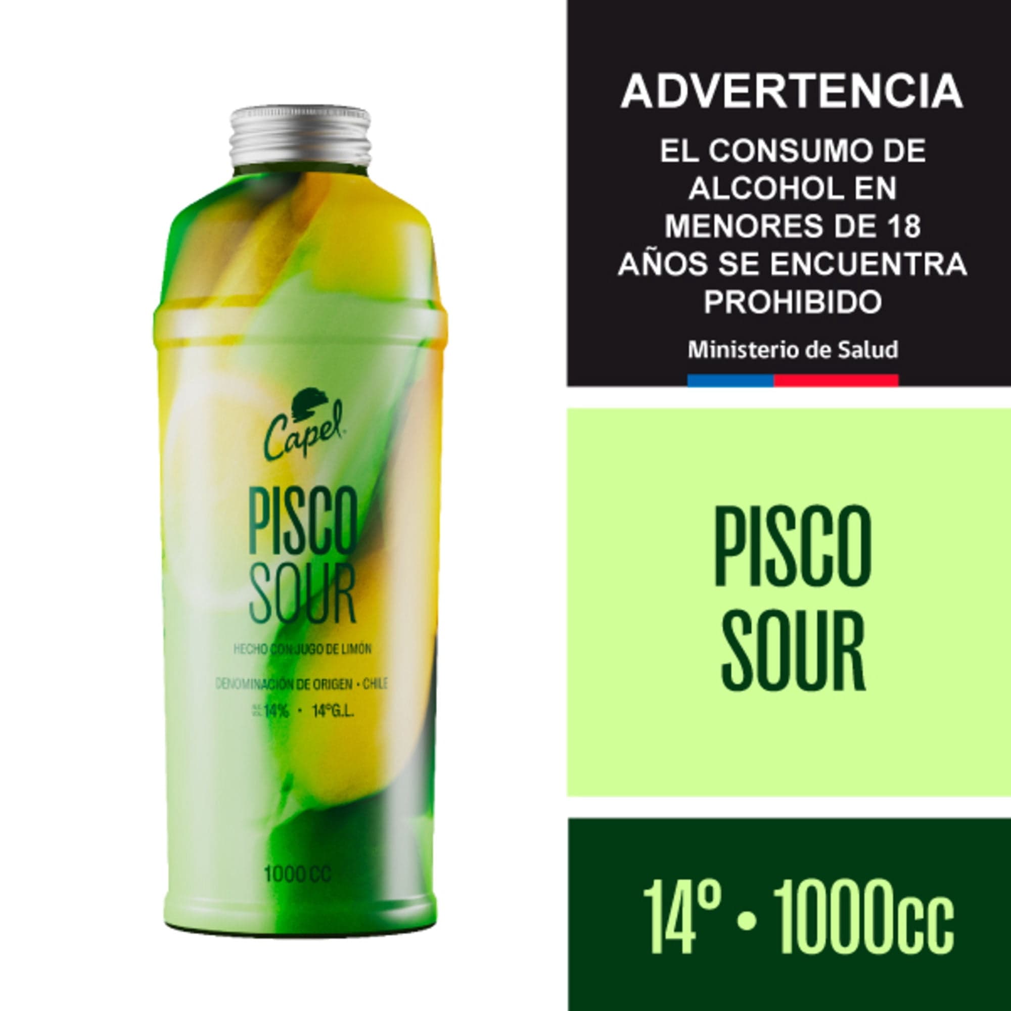 Coctel Pisco Sour 14 Botella, 1 L
