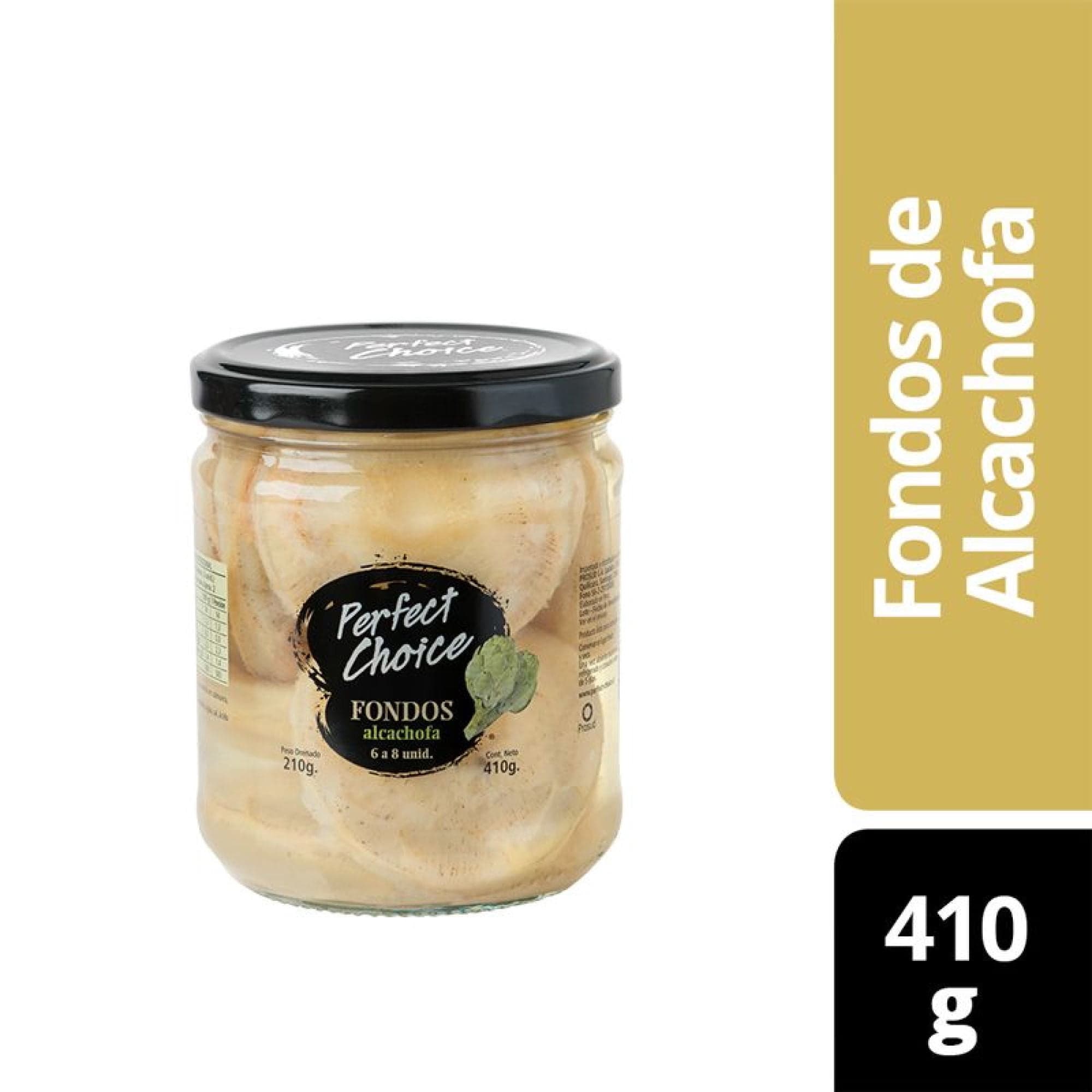 Fondos de Alcachofas Frasco, Drenado 210 g - Neto 410 g