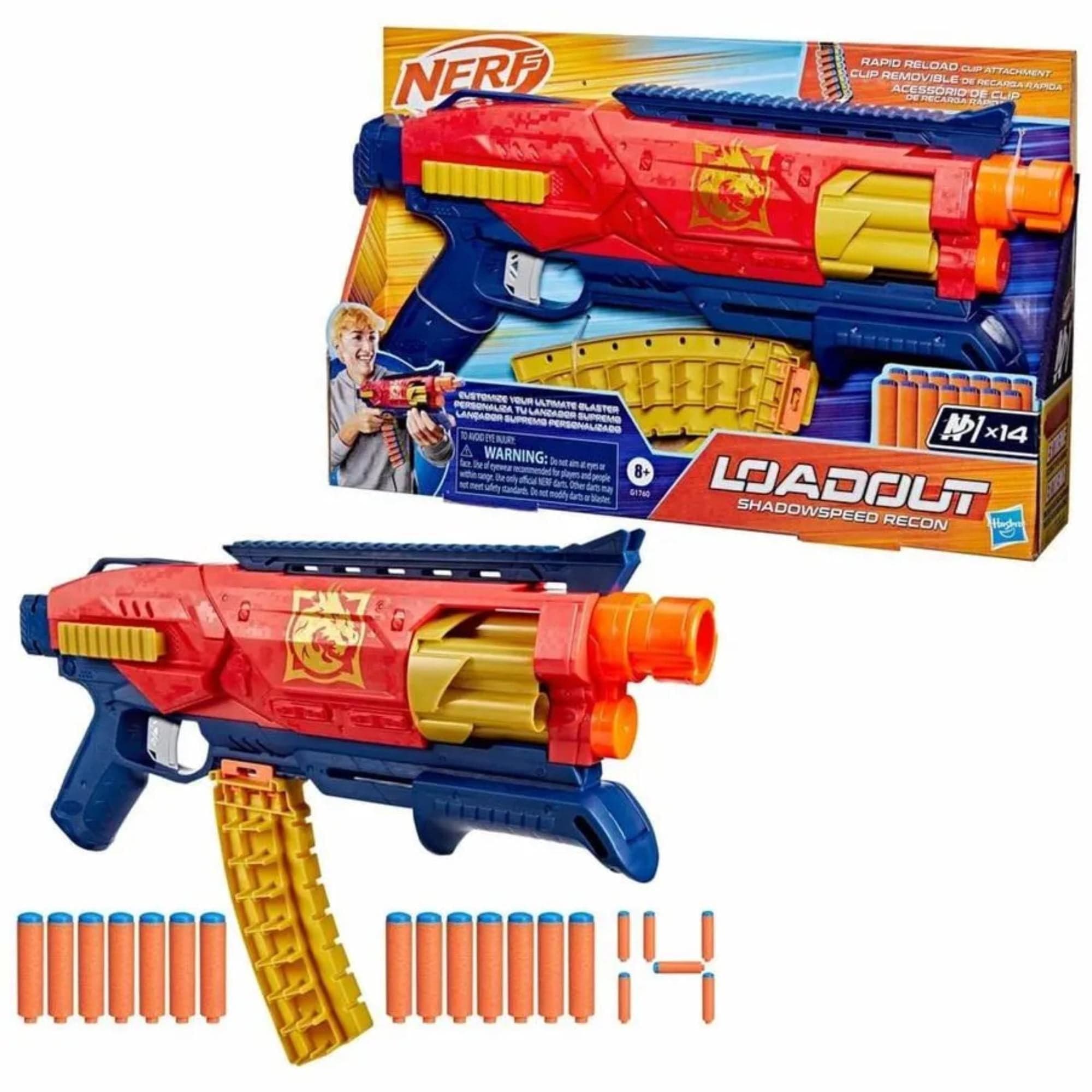 Lanzador Nerf Loadout Shadowspeed Recon 14 Dardos