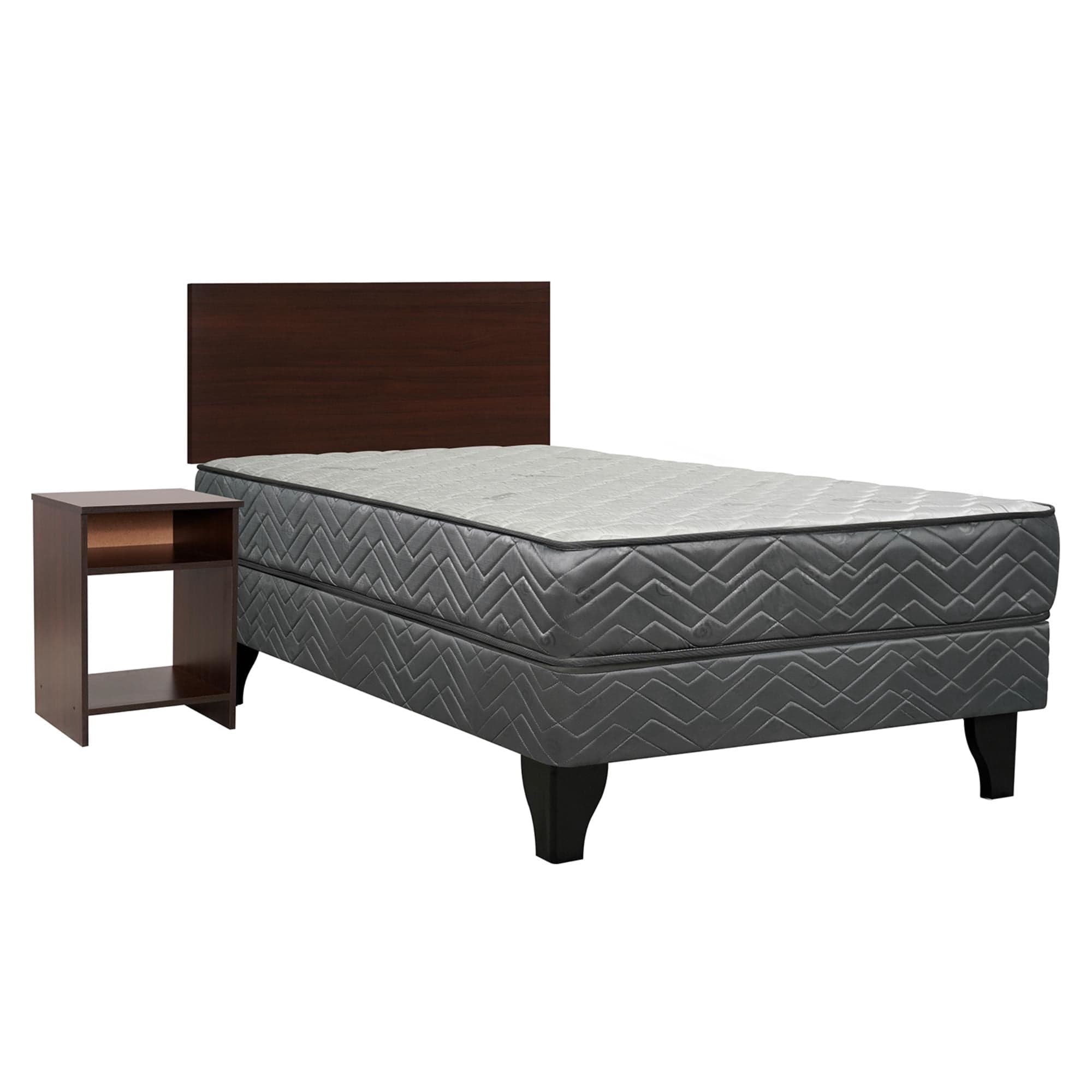 Cama Europea Apolo Black 1 Plaza Base Normal