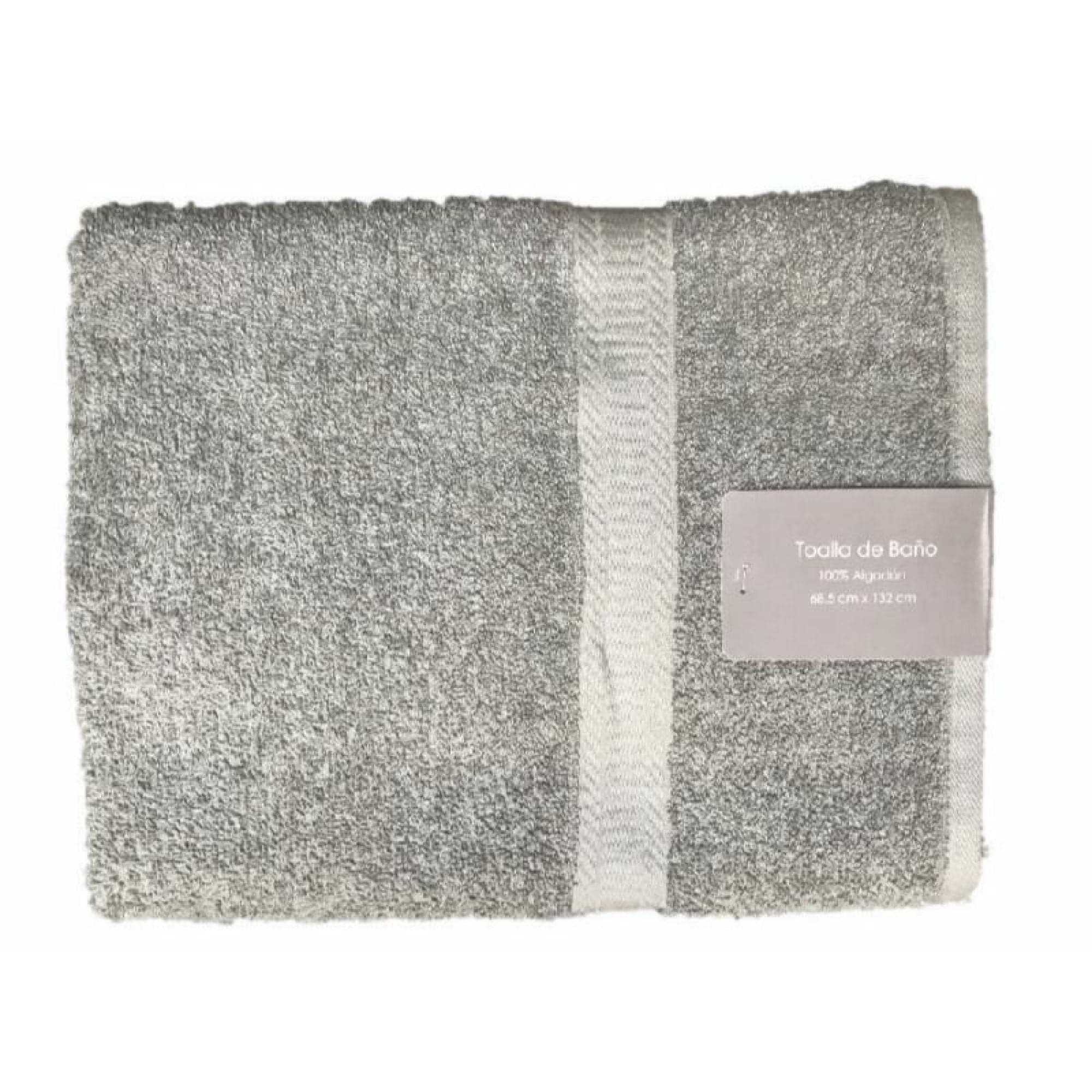Toalla de Bano Gris 70x135cm 100% Algodon
