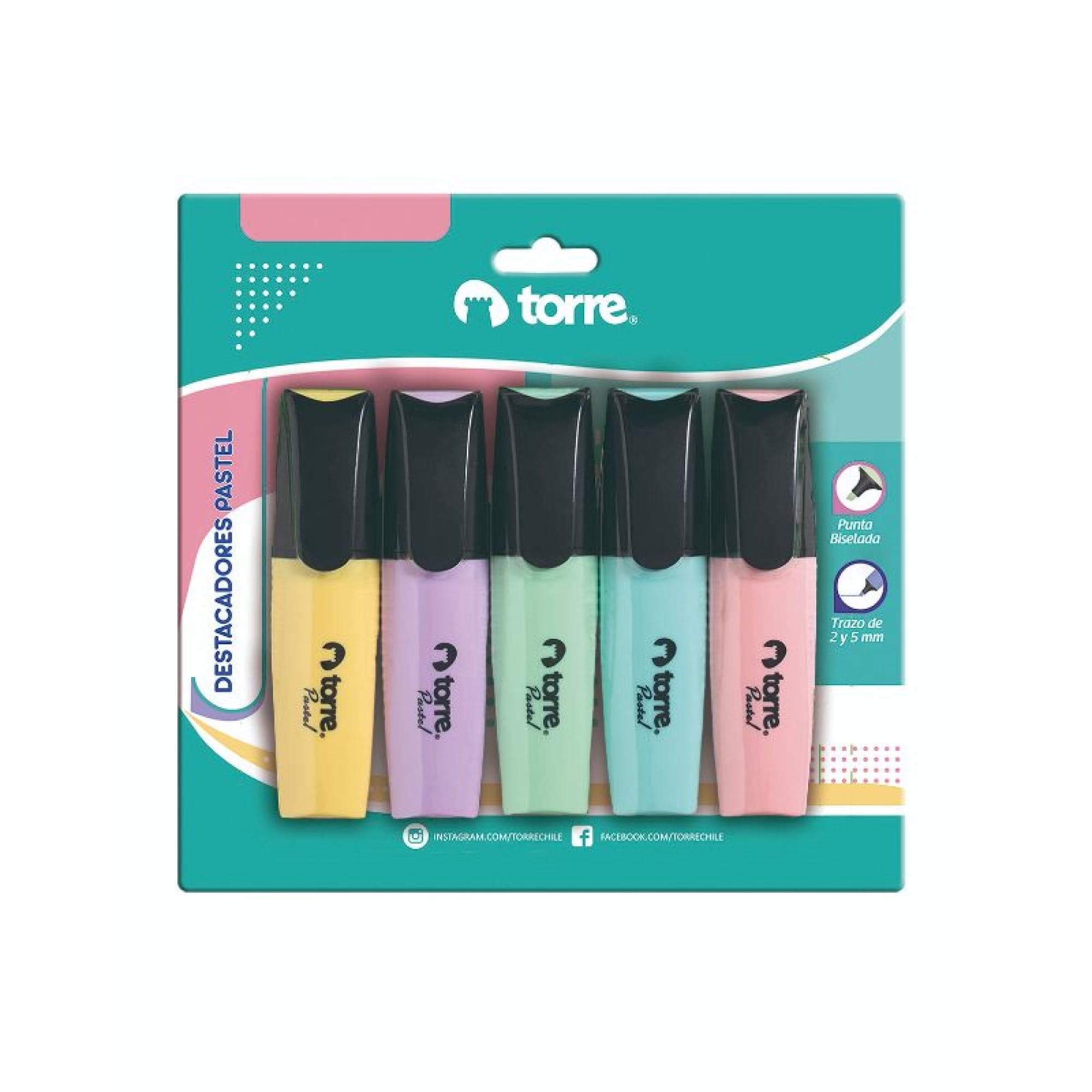 5 Destacadores Color Pastel