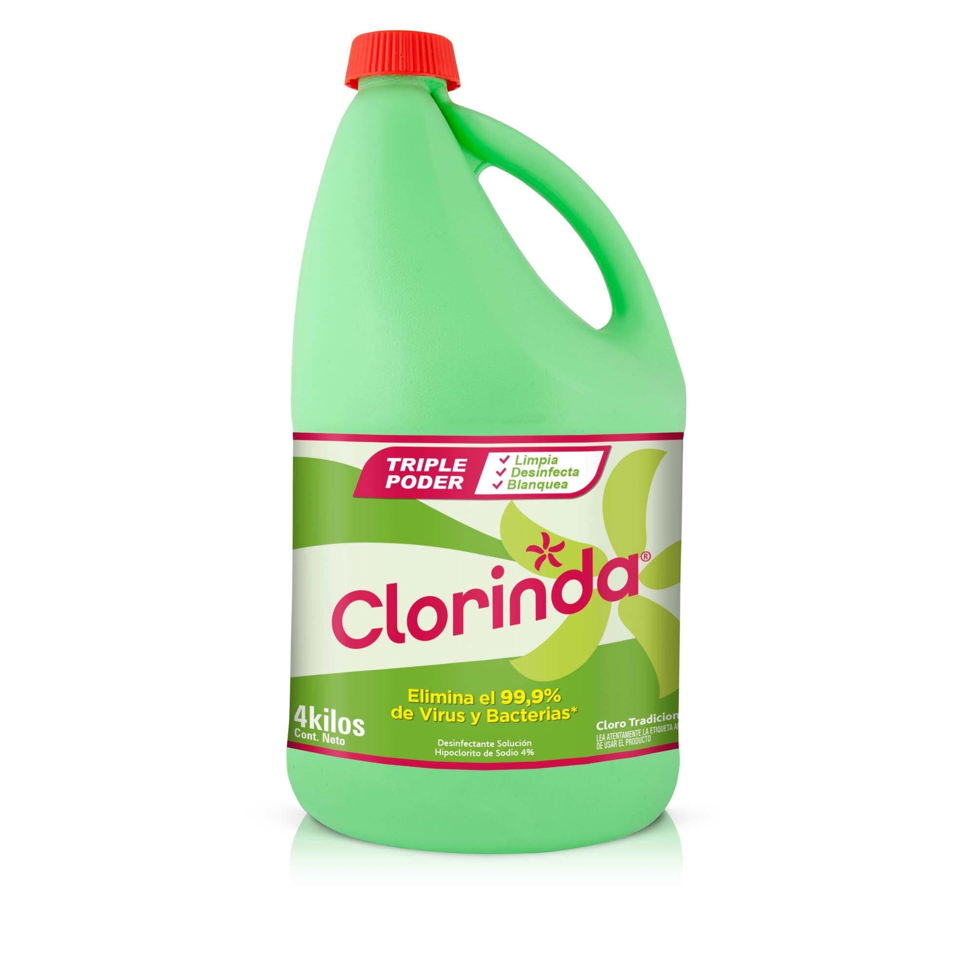 Cloro Liquido Clorinda Tradicional (Botella), 4 Kg