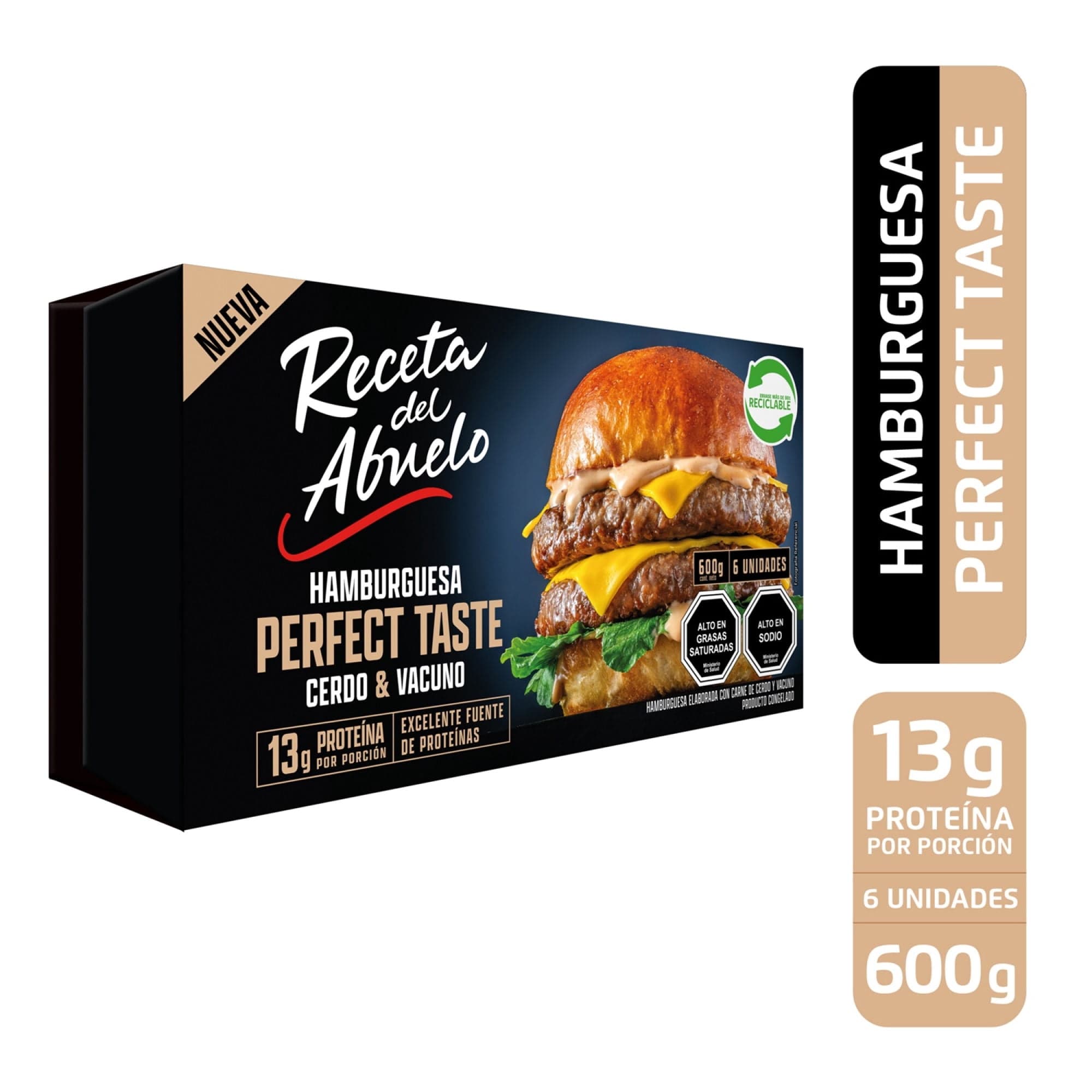 Hamburguesa Perfect Taste, 6 Un, 600 g