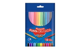 Plumones Punta Delgada 12 Colores