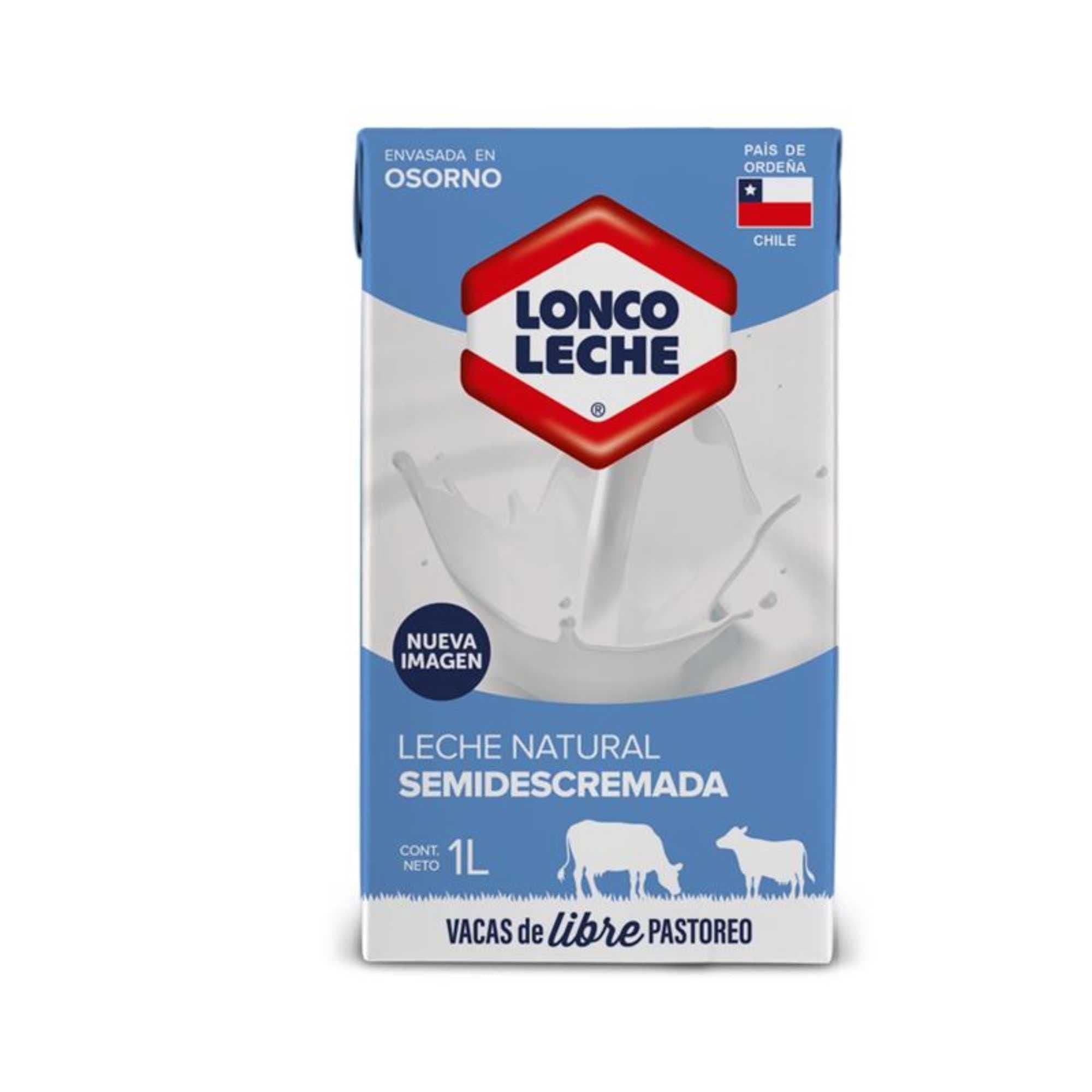 Leche Natural Semidescremada Lonco Leche, 1 L