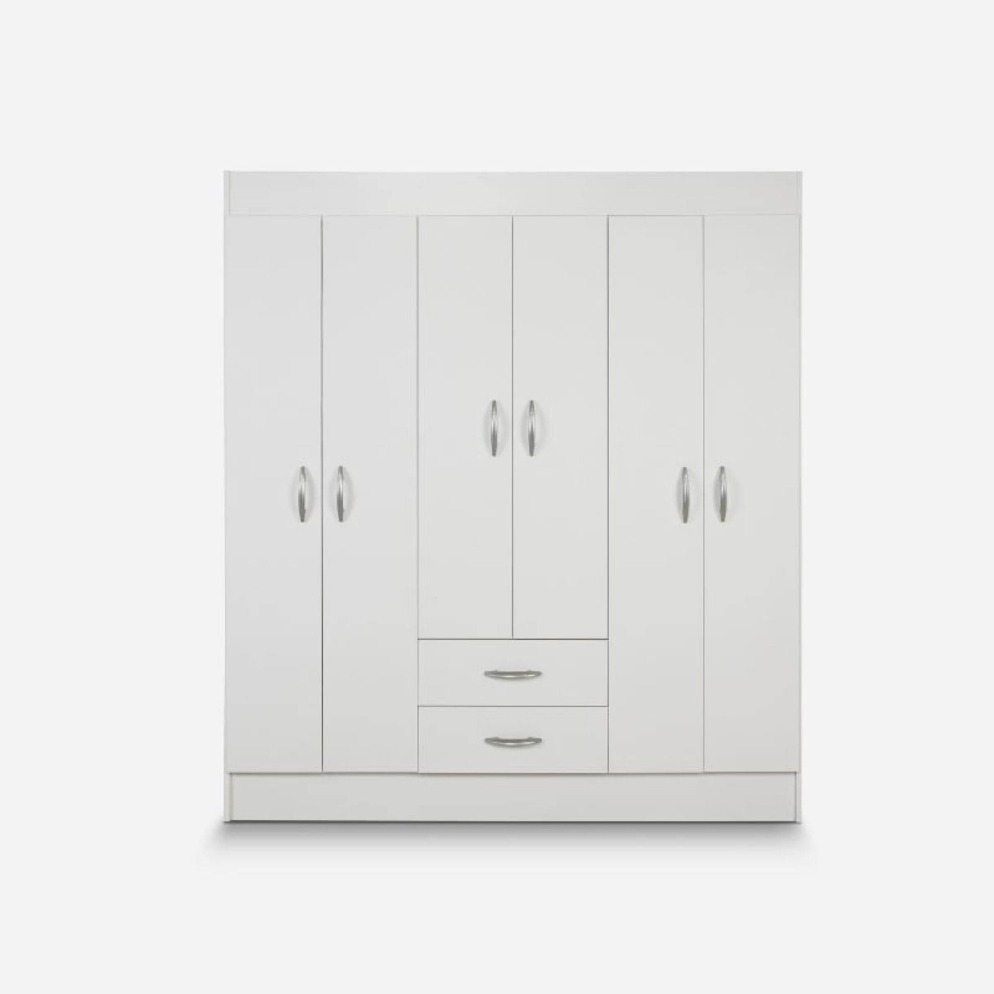 Closet Trancura 6 Puertas 2 Cajones Melamina Blanco