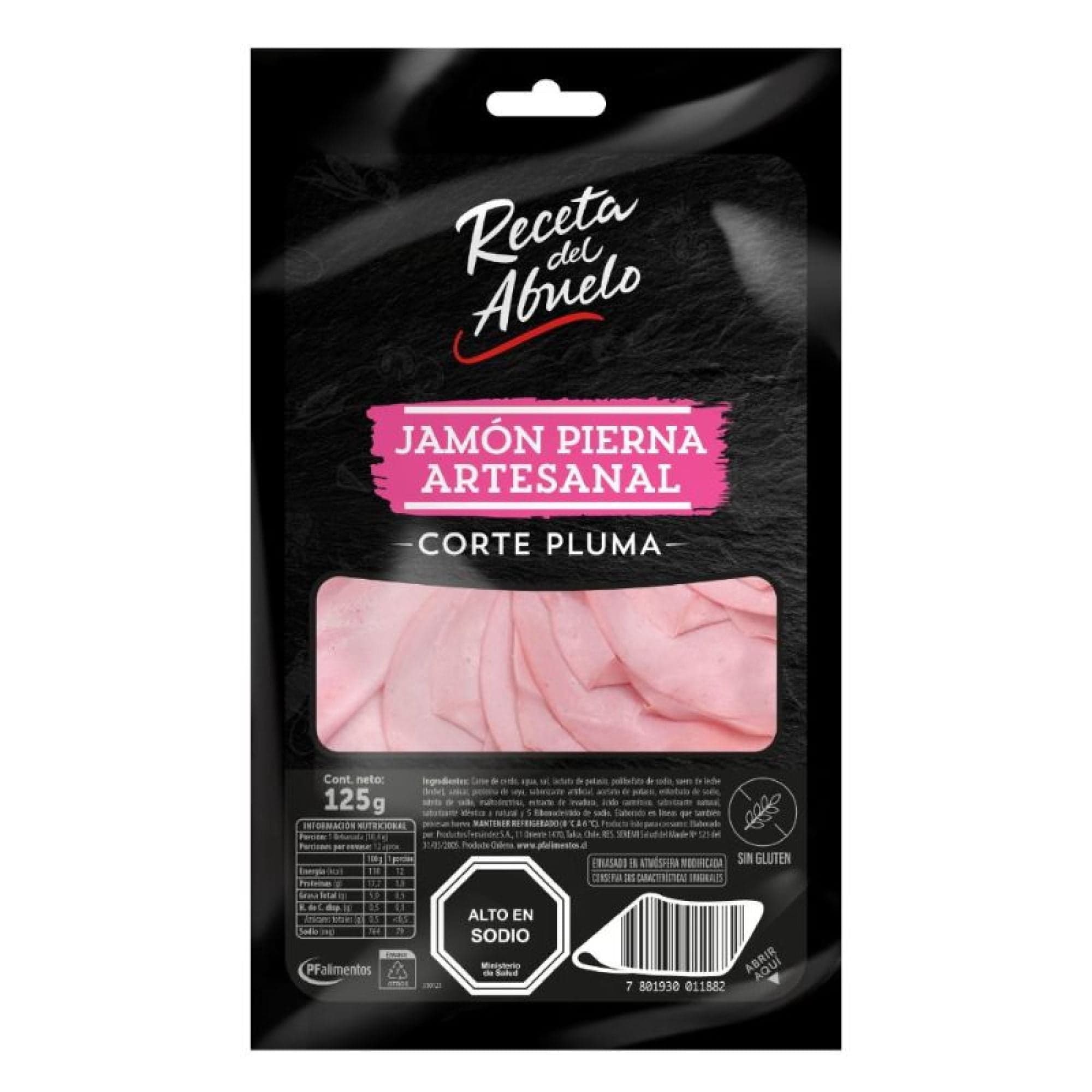 Jamon Pierna Artesanal Corte Pluma, 125 g
