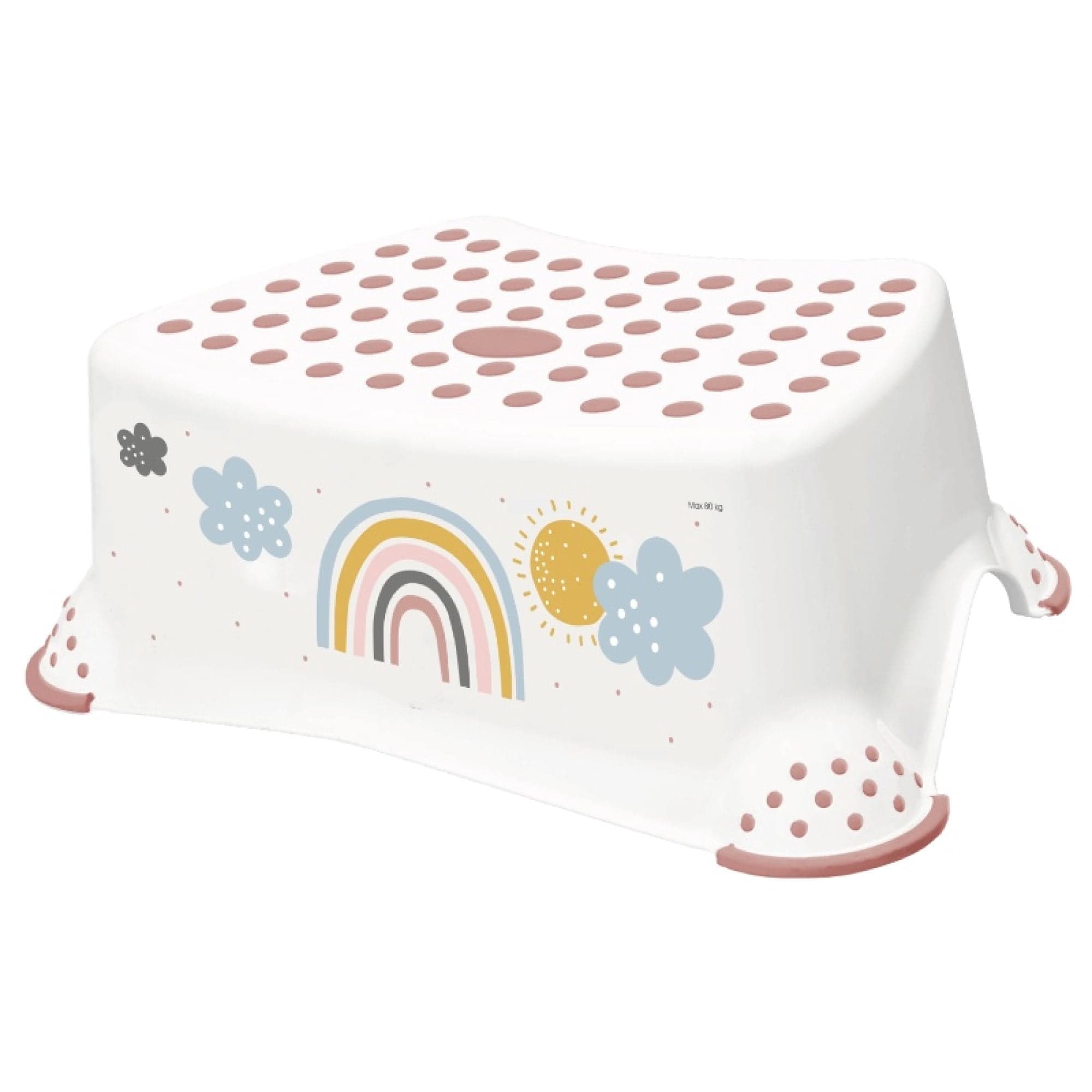 Taburete Tomek Arco Iris Con Funcion Antideslizante Blanco