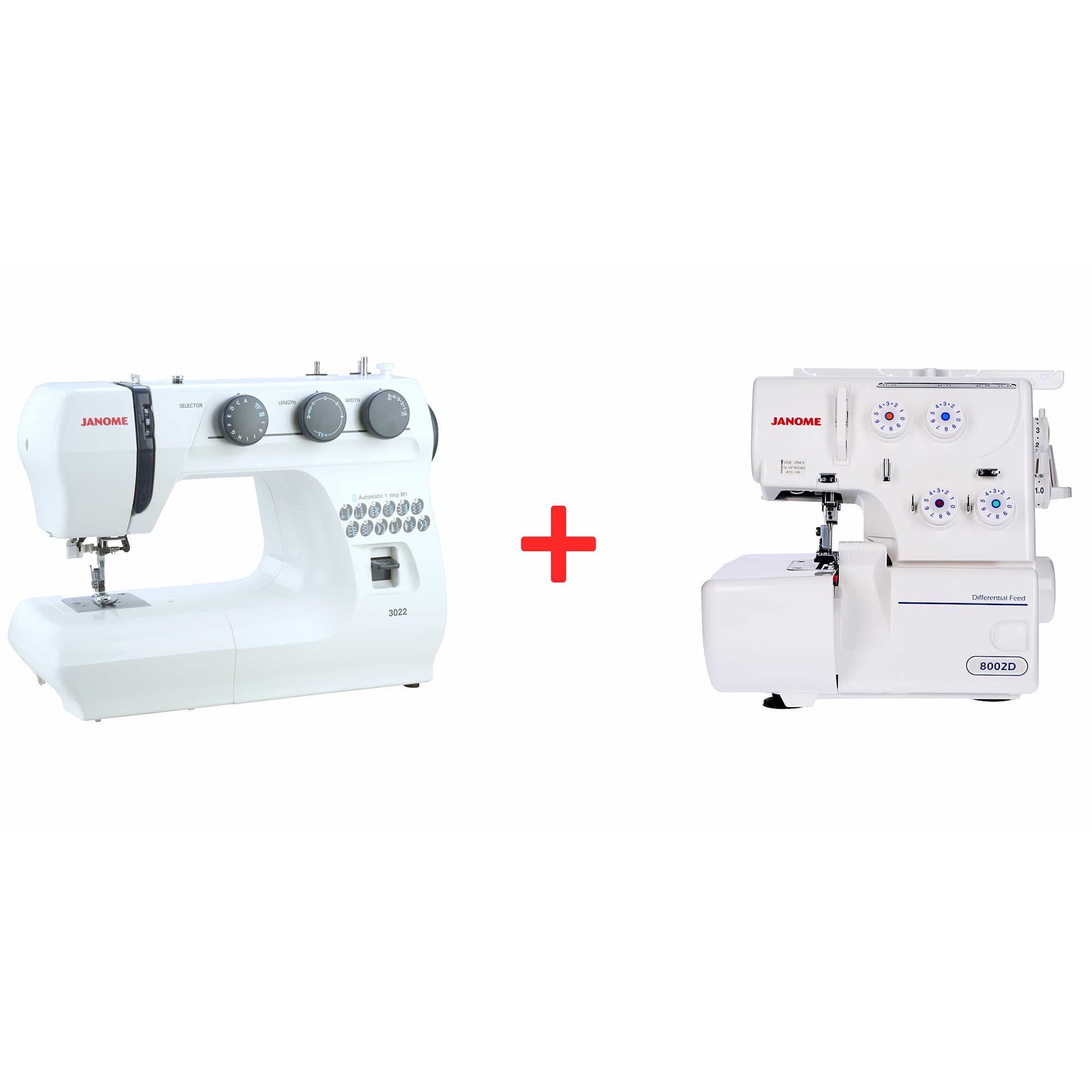 Maquina de Coser 3022 / 8002 mas Overlock Blanco