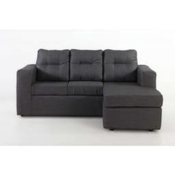 Sofa Modular Rodas 3 Cuerpos Tela Grafito