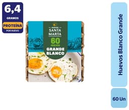 Huevo santa marta grande blanco, 60 Un