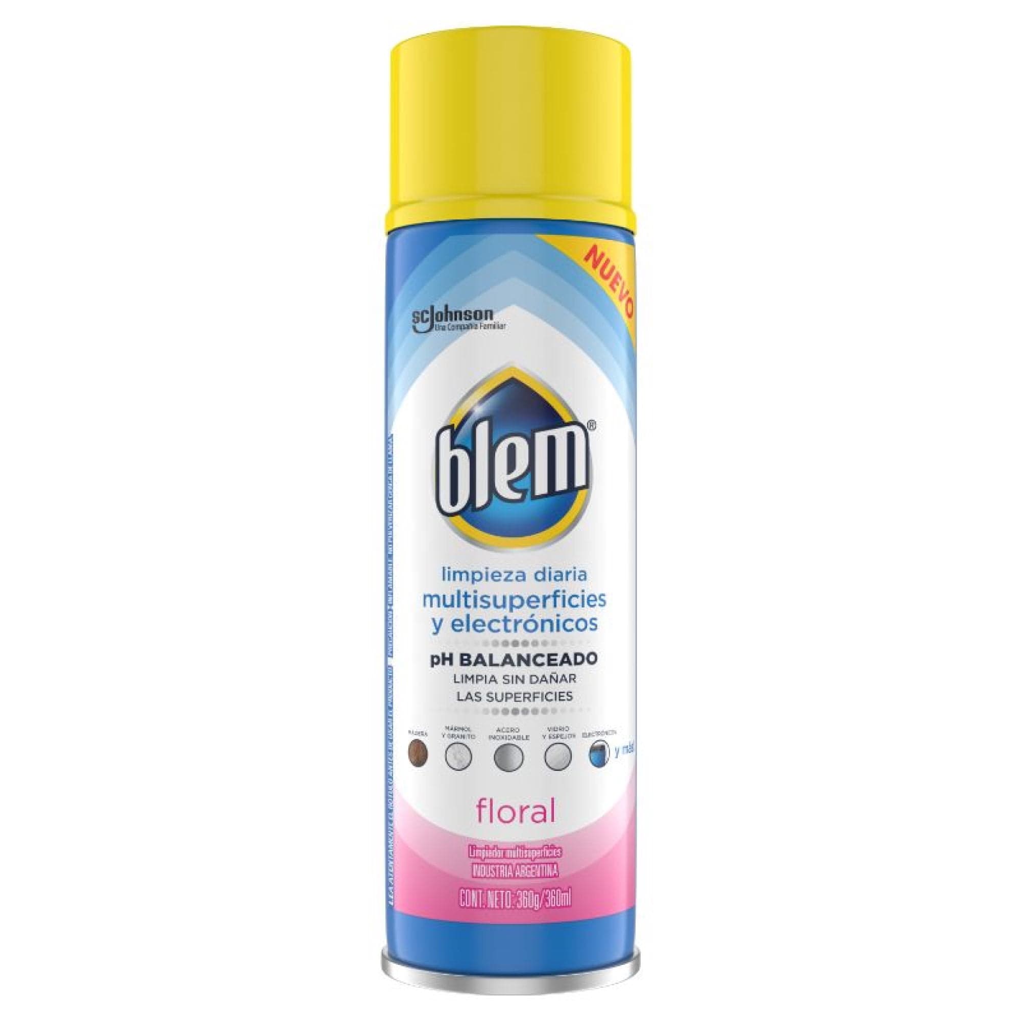 Limpiador Multisuperficies y Electronicos Aerosol Floral Lata, 360 ml