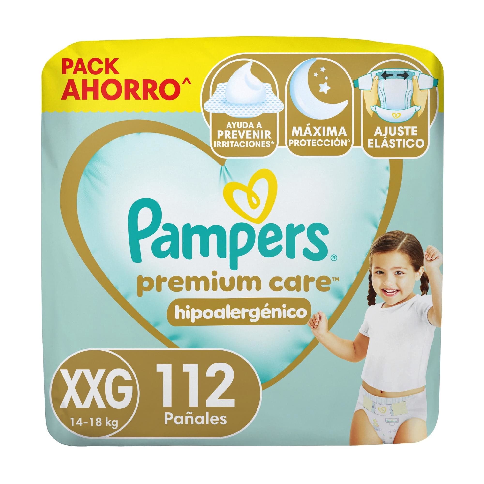 Panales Pampers Premium Care XXG, 112 Un