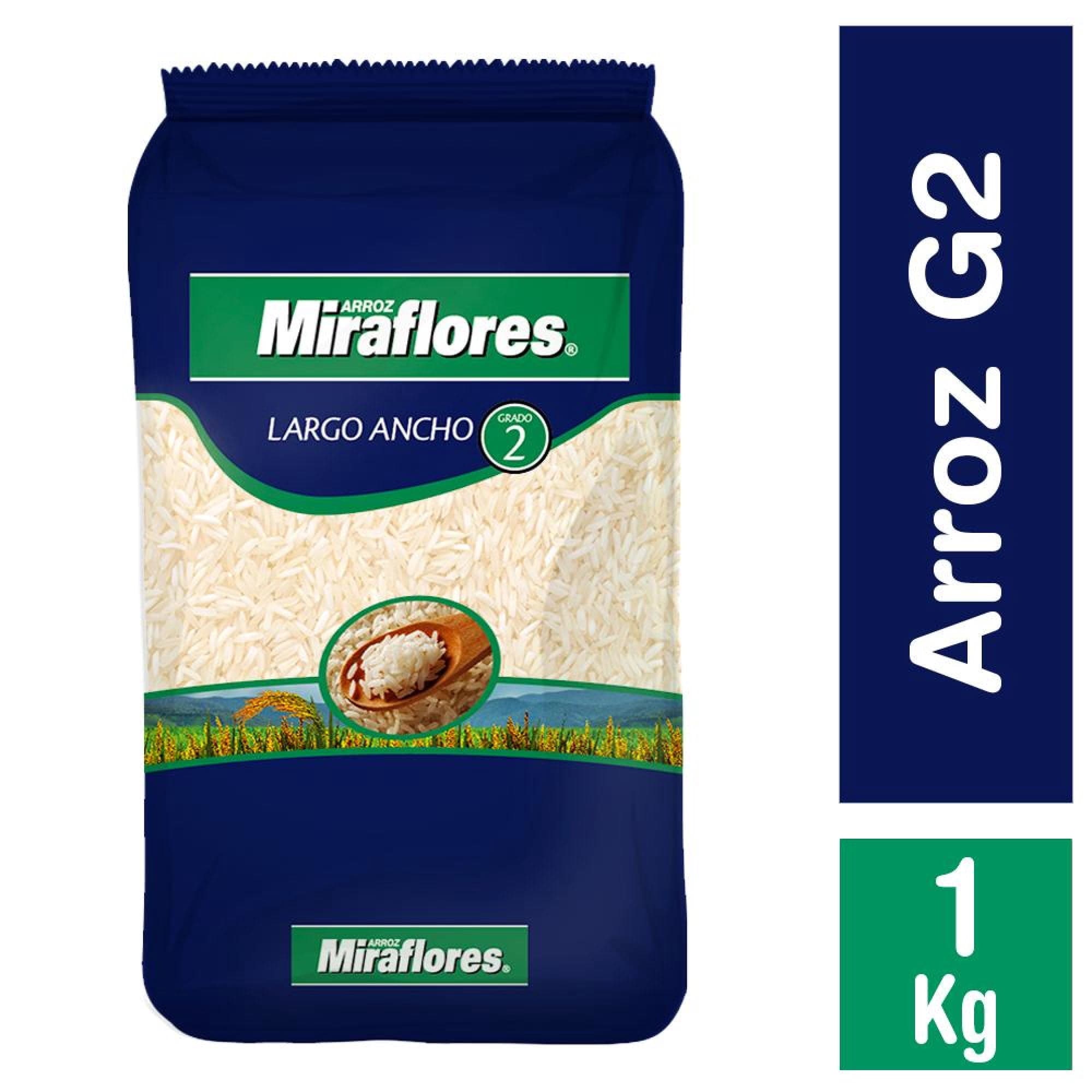 Arroz Grado 2 Largo Ancho Bolsa, 1 kg