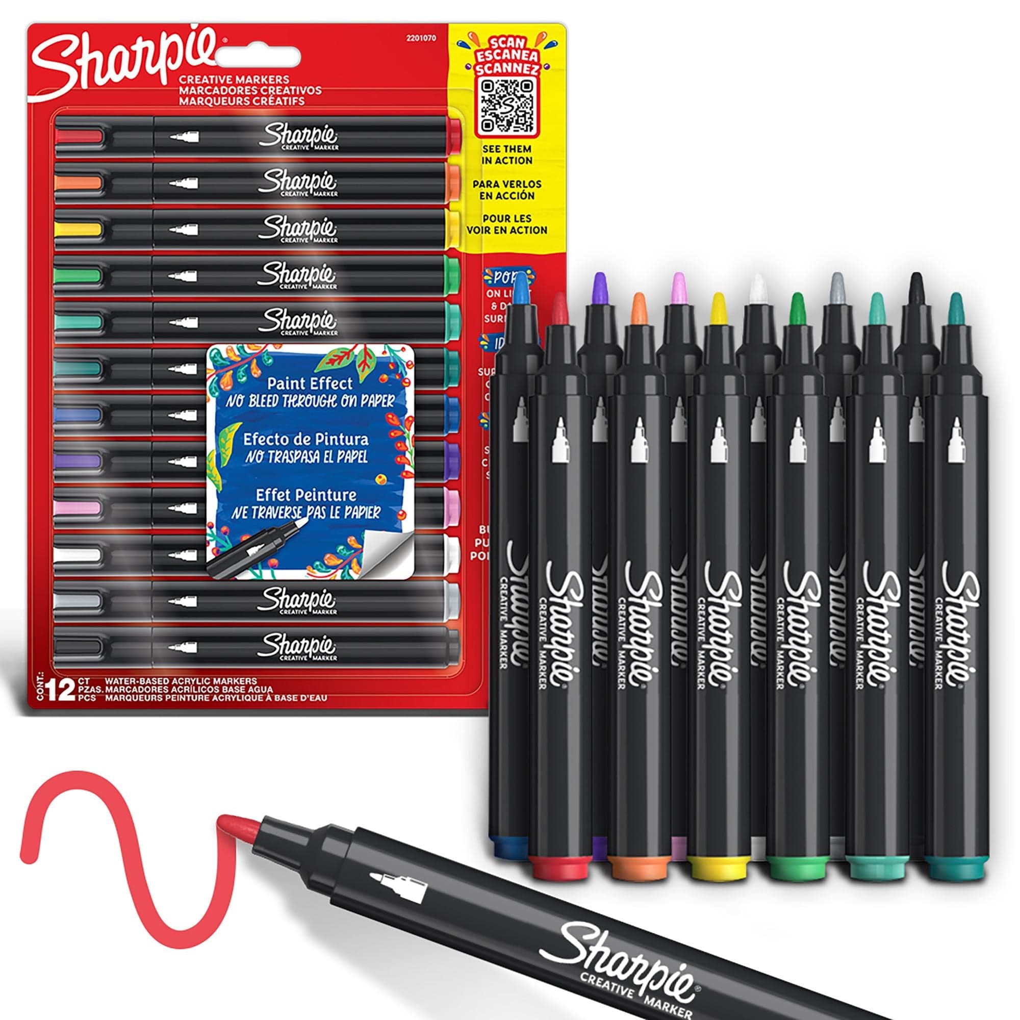 SHARPIE ACRYLIC PUNTA BALA X12