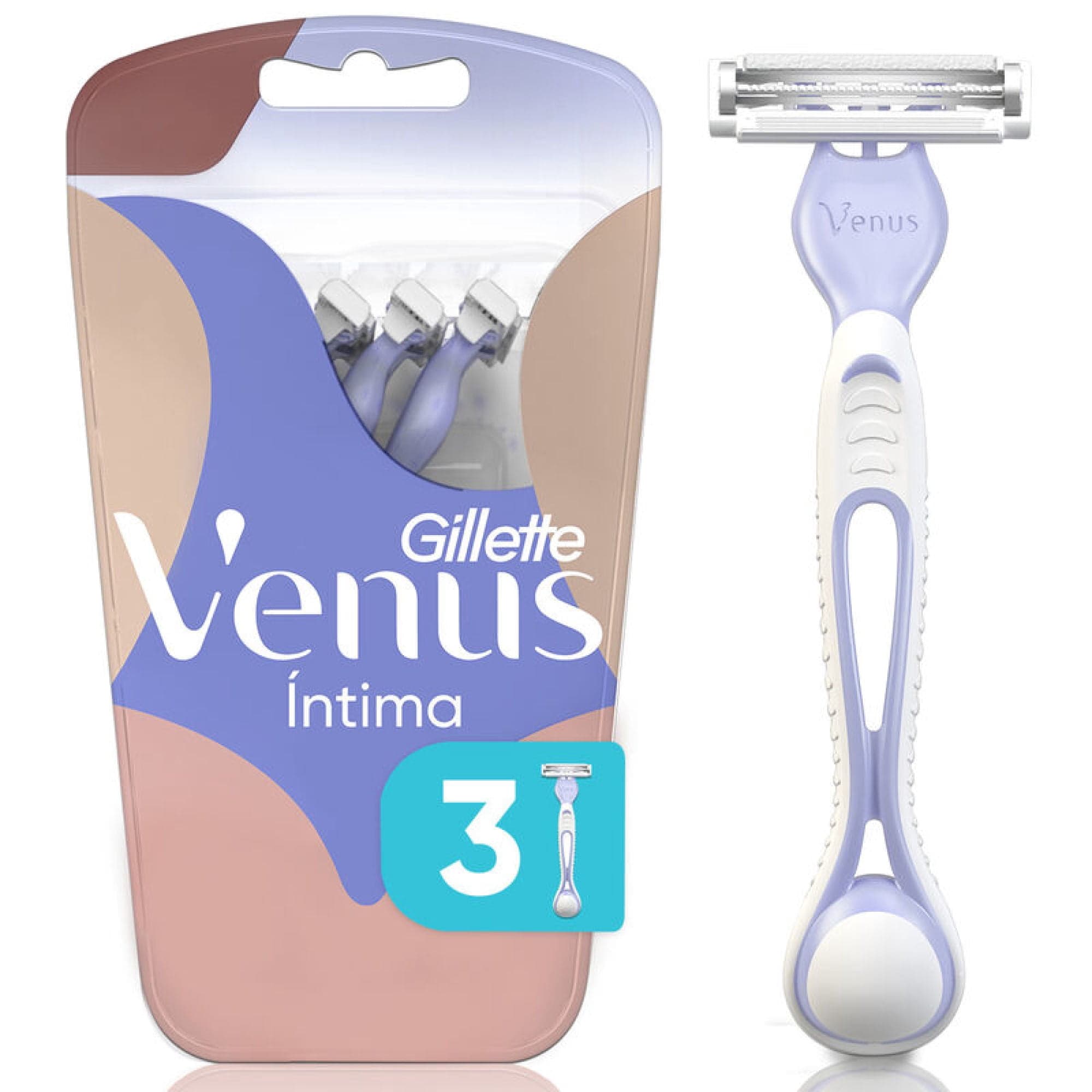 Maquina de Afeitar Desechable Gillette Venus Intima, 3 Un
