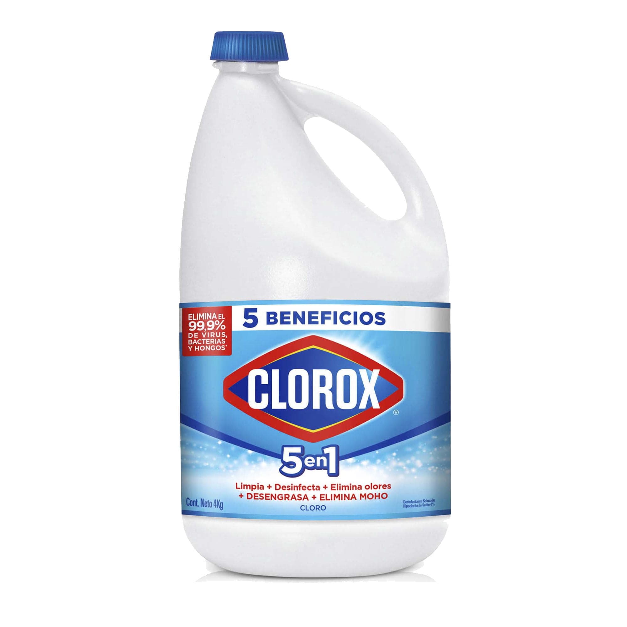 Cloro Liquido Concentrado Tradicional Botella, 4000 ml