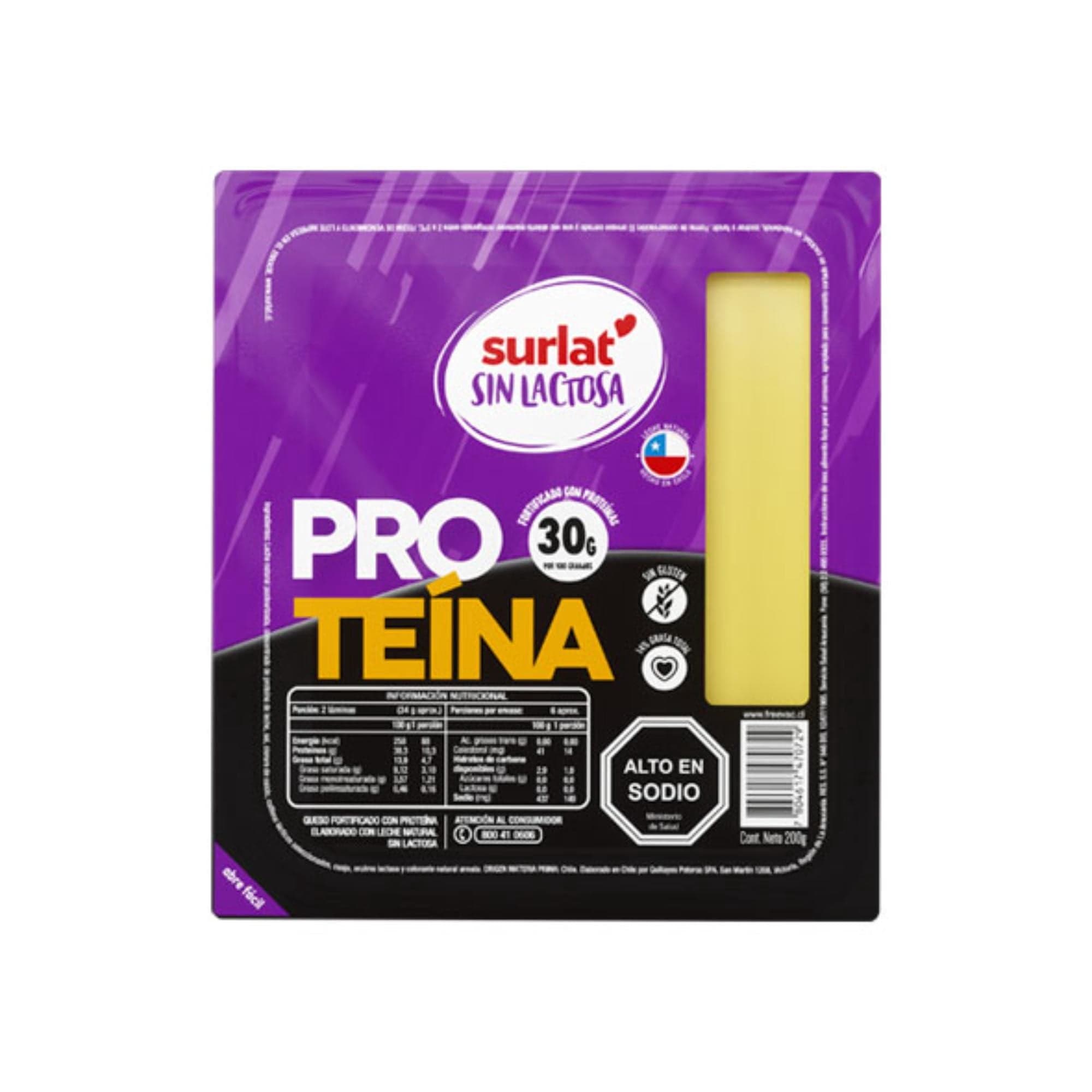 Queso Proteina Sin Lactosa Laminado, 200 g