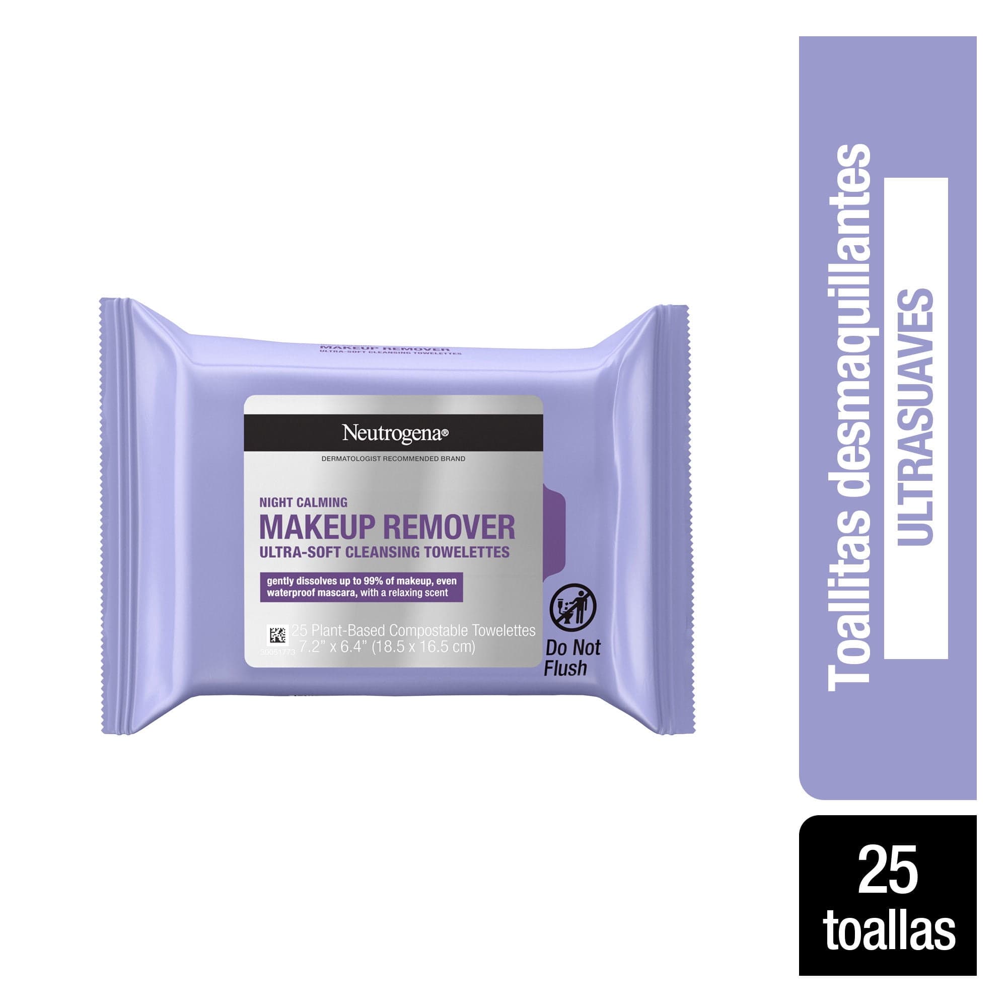 Toallas Desmaquillantes Neutrogena Night Calming, 25 Un