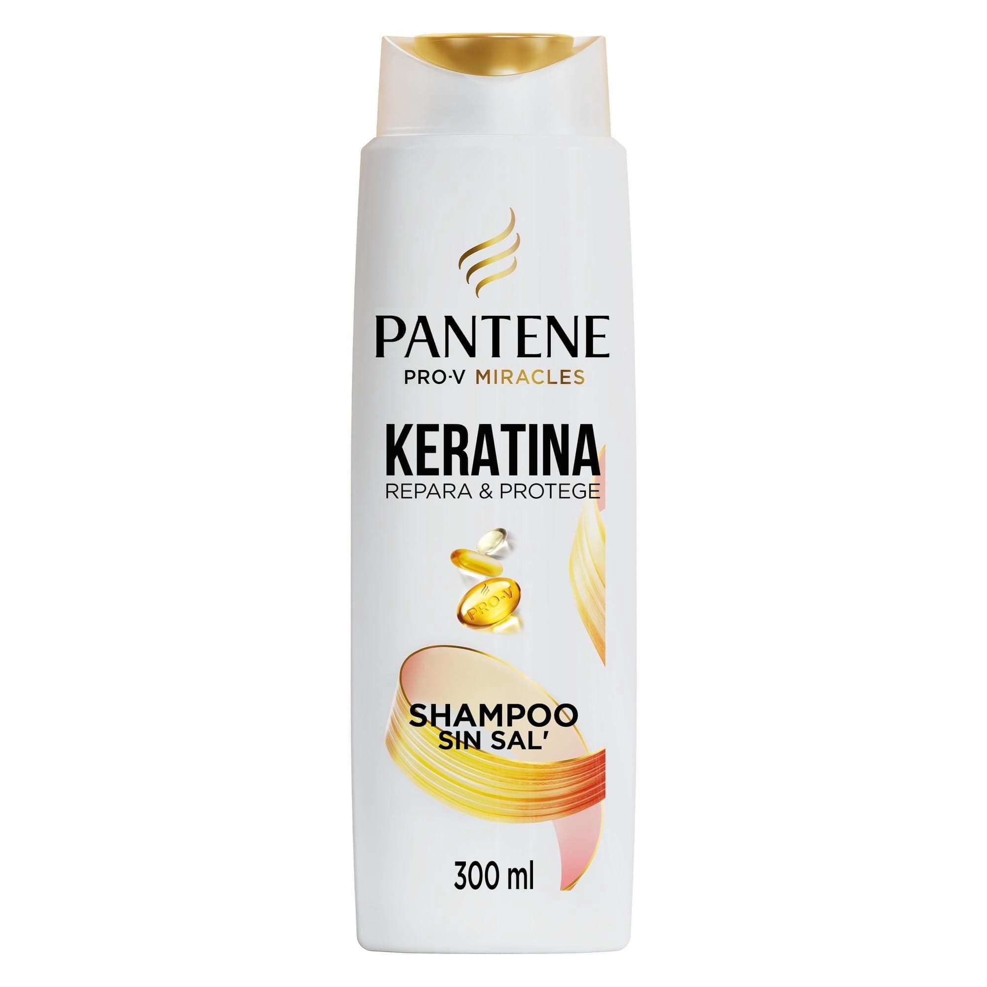 Shampoo Pantene Sin Sal Con Keratina Pro Vitamina B5, 300 ml