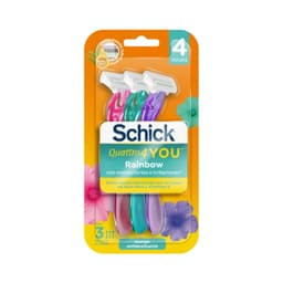 Maquina de Afeitar Schick Desechable de 4 Hojas Mujer, 3 Un