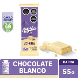 Chocolate blanco de leche, 55 g