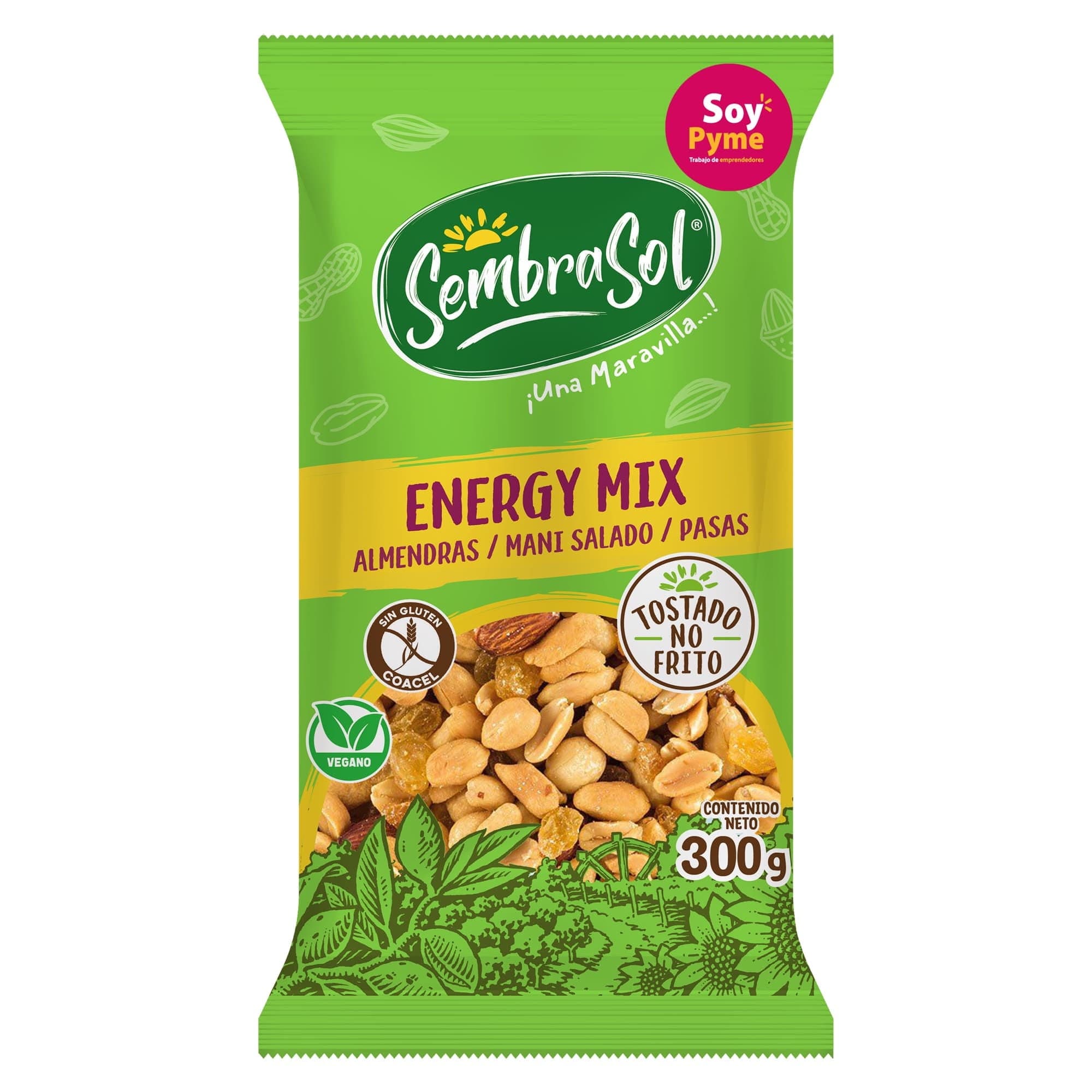 Energy Mix Almendra Mani Pasas, 300 gr