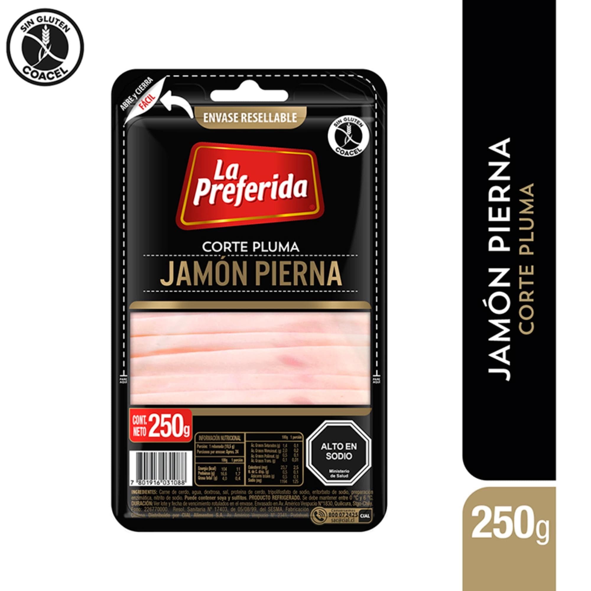 Jamon Pierna Tradicional Corte Pluma, 250 g